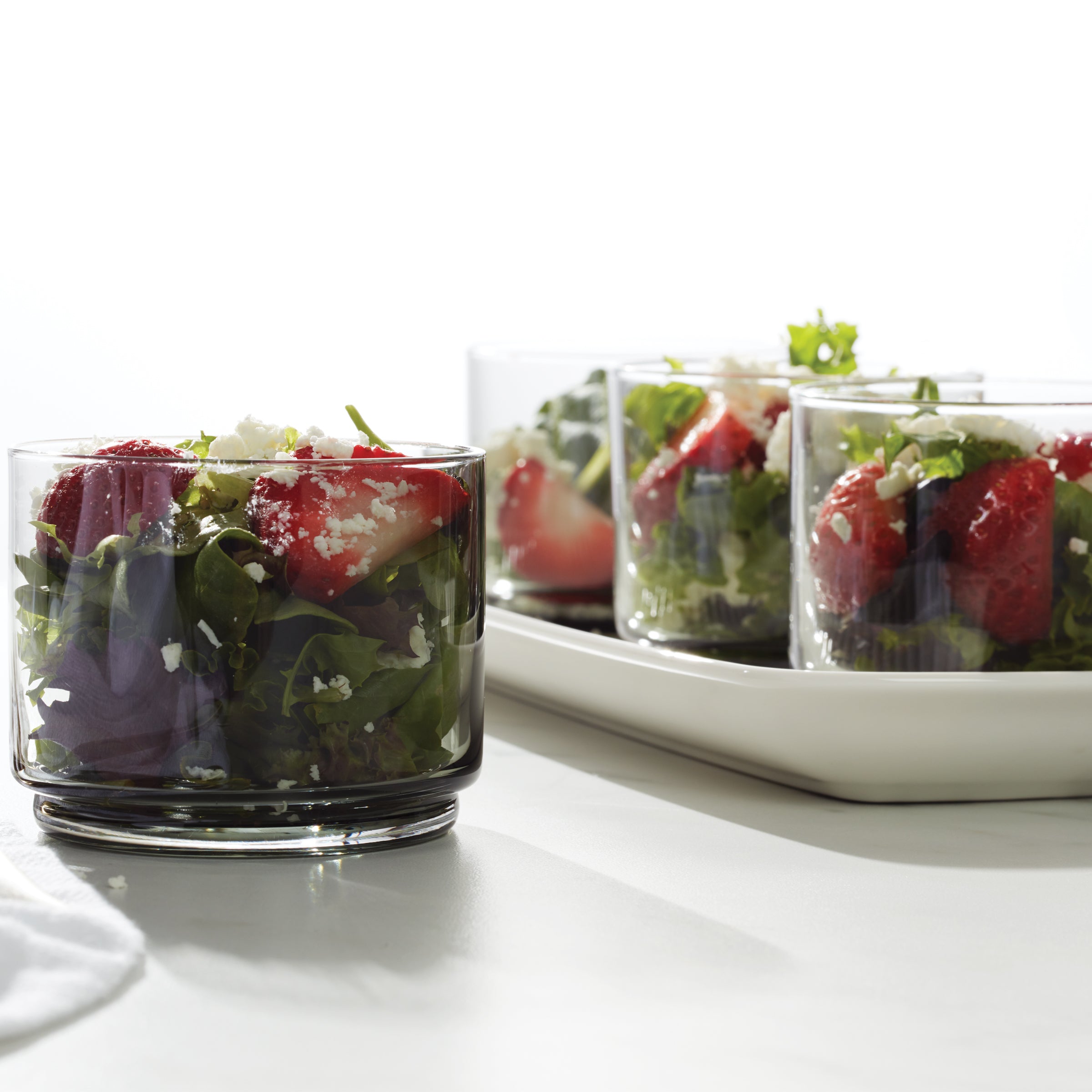 Tuscany Classics Smoke Glass Set - Stackable Short Glasses (4-Pack)