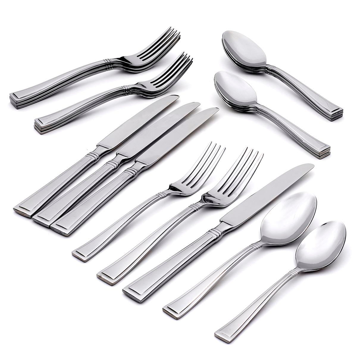 Butler 20-Piece Stainless Steel Flatware Set with Square Handles