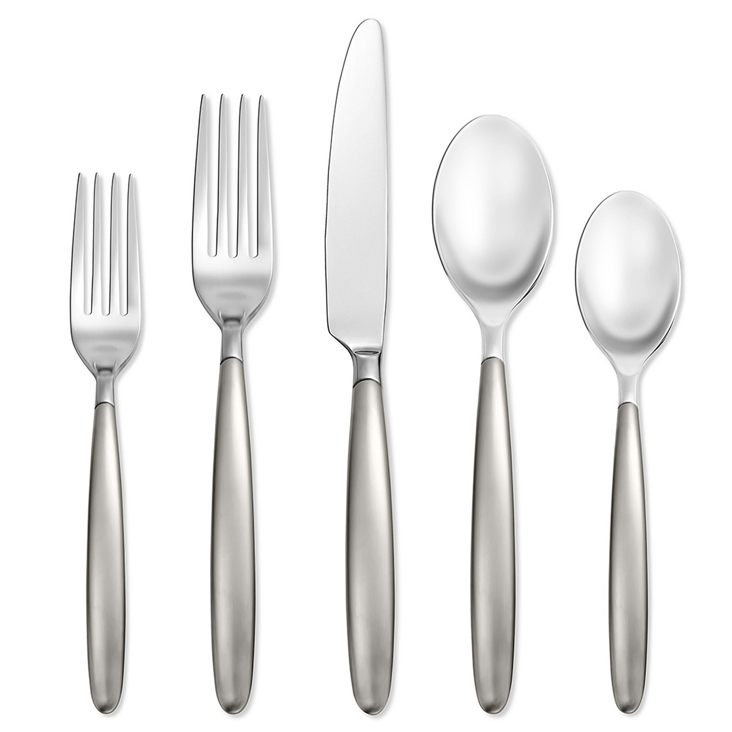 SkandiaÖ Tidal Frosted Flatware Set - 20 Piece Modern Cutlery