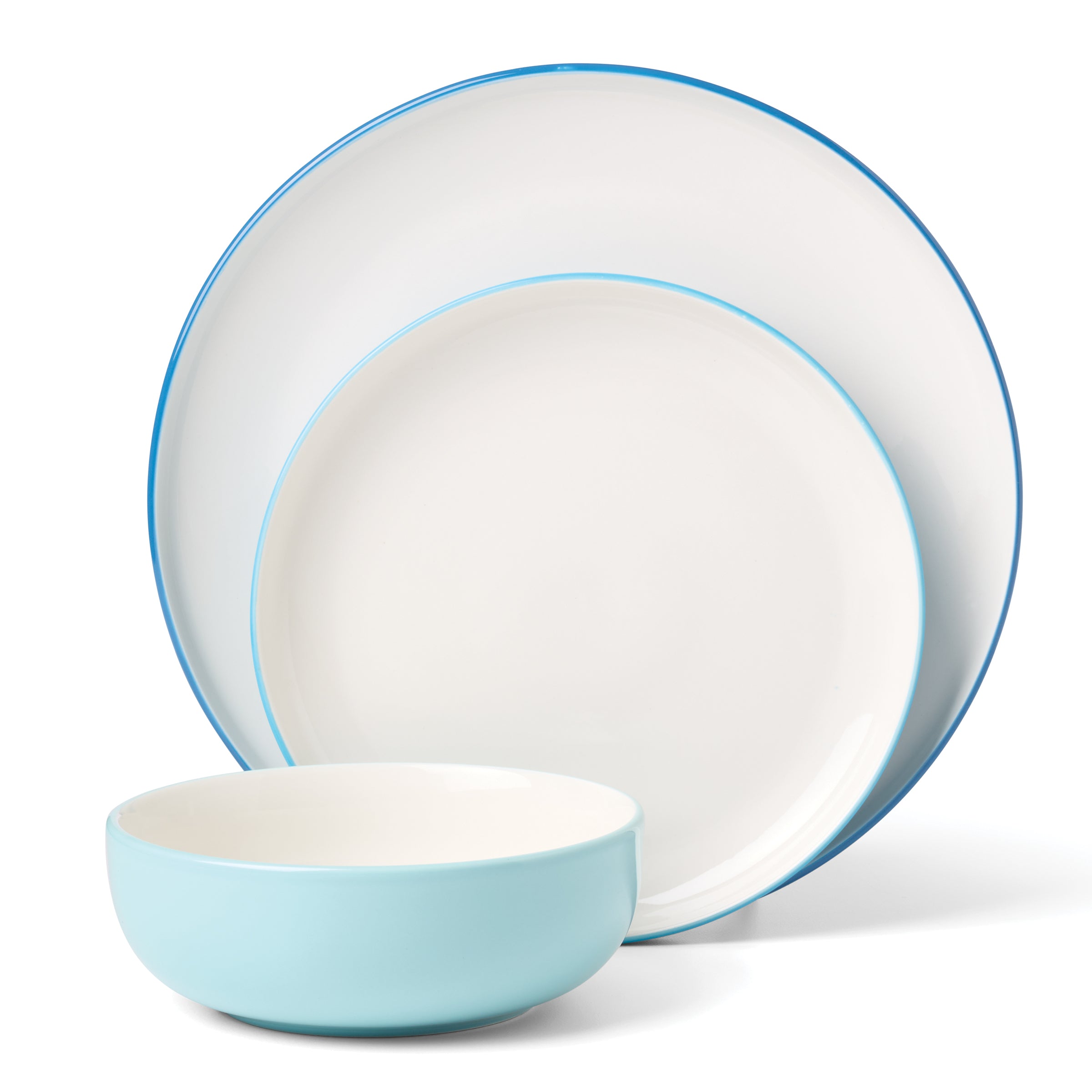 24 Seven Colors Ombre Turquoise Dinnerware Set - 12-Piece