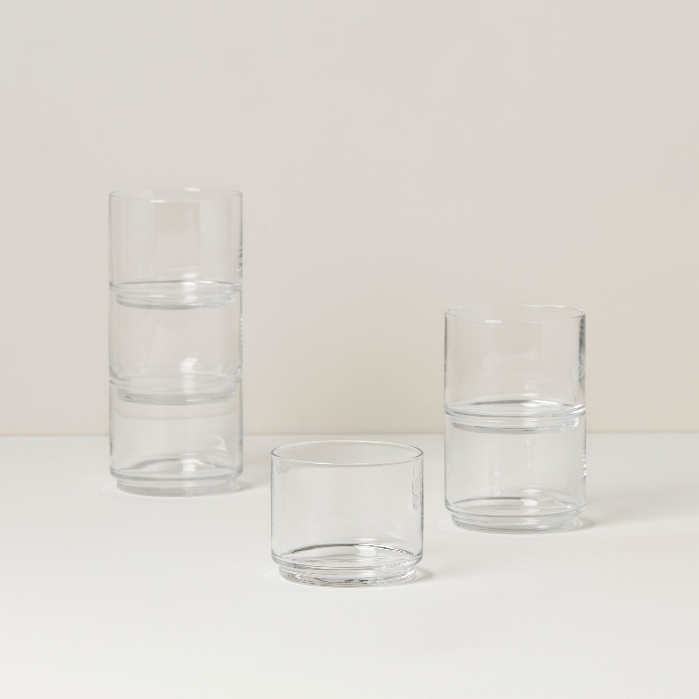 Tuscany Classics 6-Piece Stackable Clear Short Glasses Set