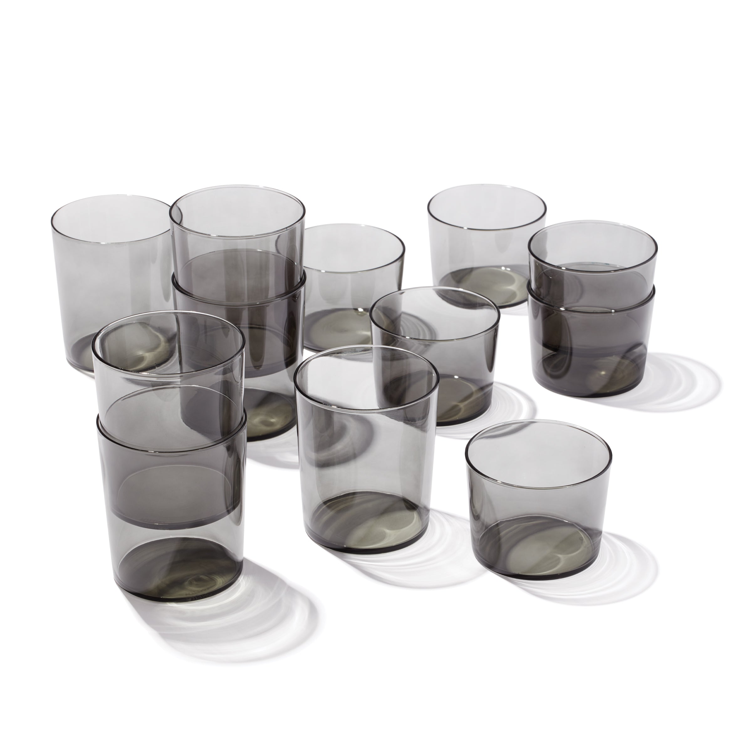 Oneida Stackables Smoke Glass Set - 12-Piece Short & Tall Drinkware
