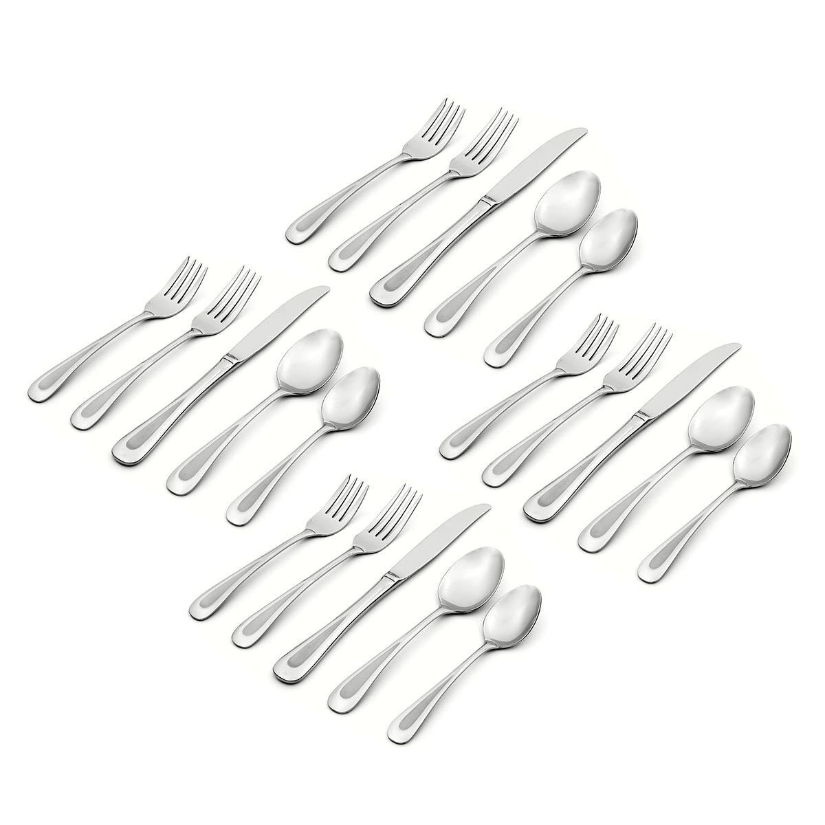 Satin Sand Dune 20-Piece Flatware Set – Bead-Blasted Stainless Steel