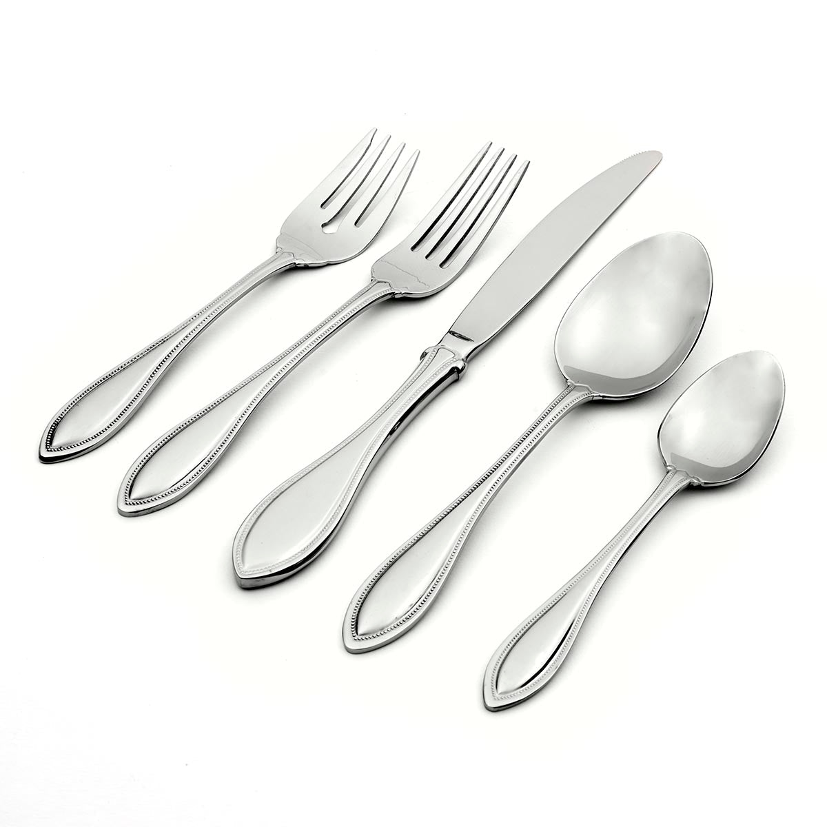 American Harmony 45-Piece Stainless Steel Flatware Set with Beaded Border