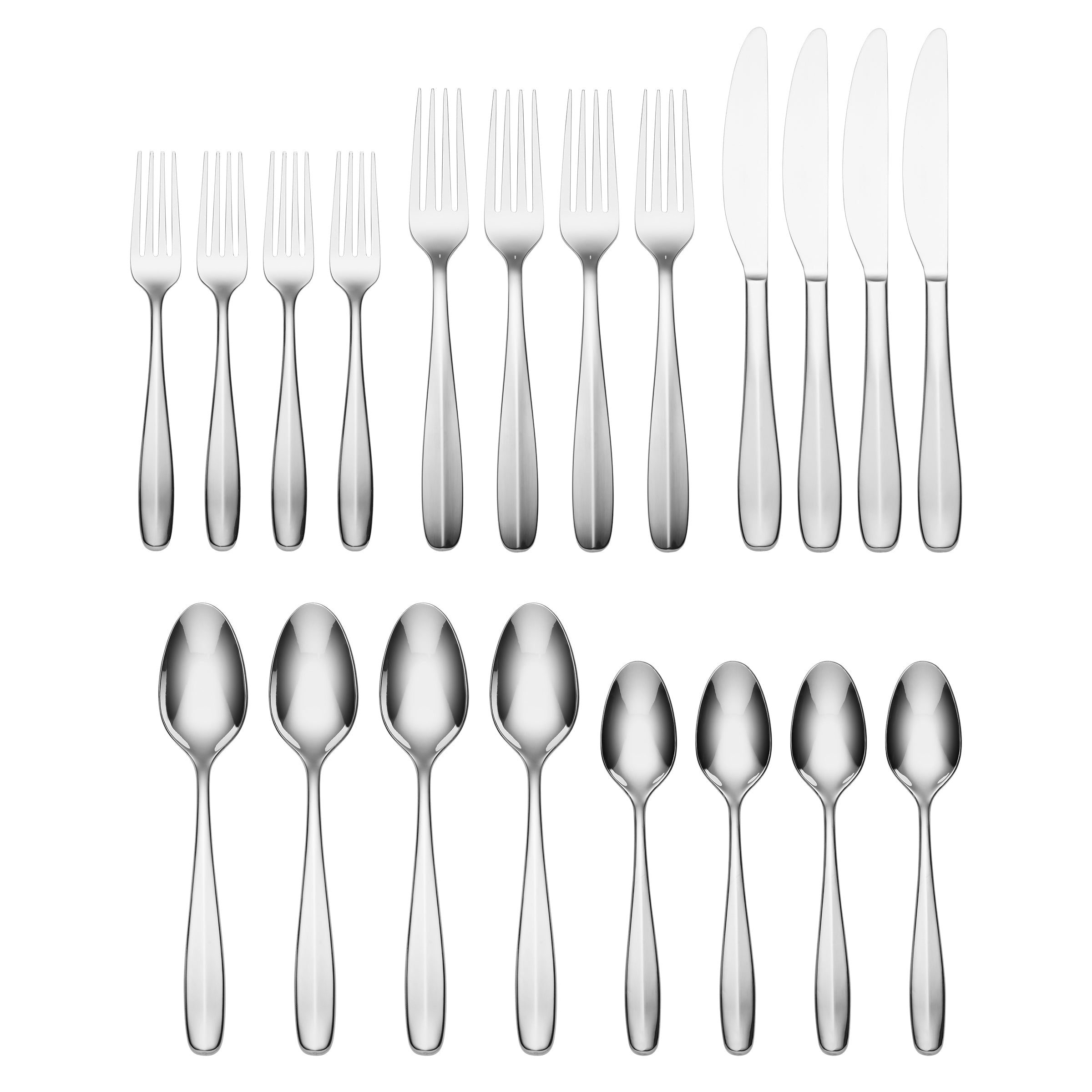 Oakwood 20-Piece Stainless Steel Flatware Set for Dining