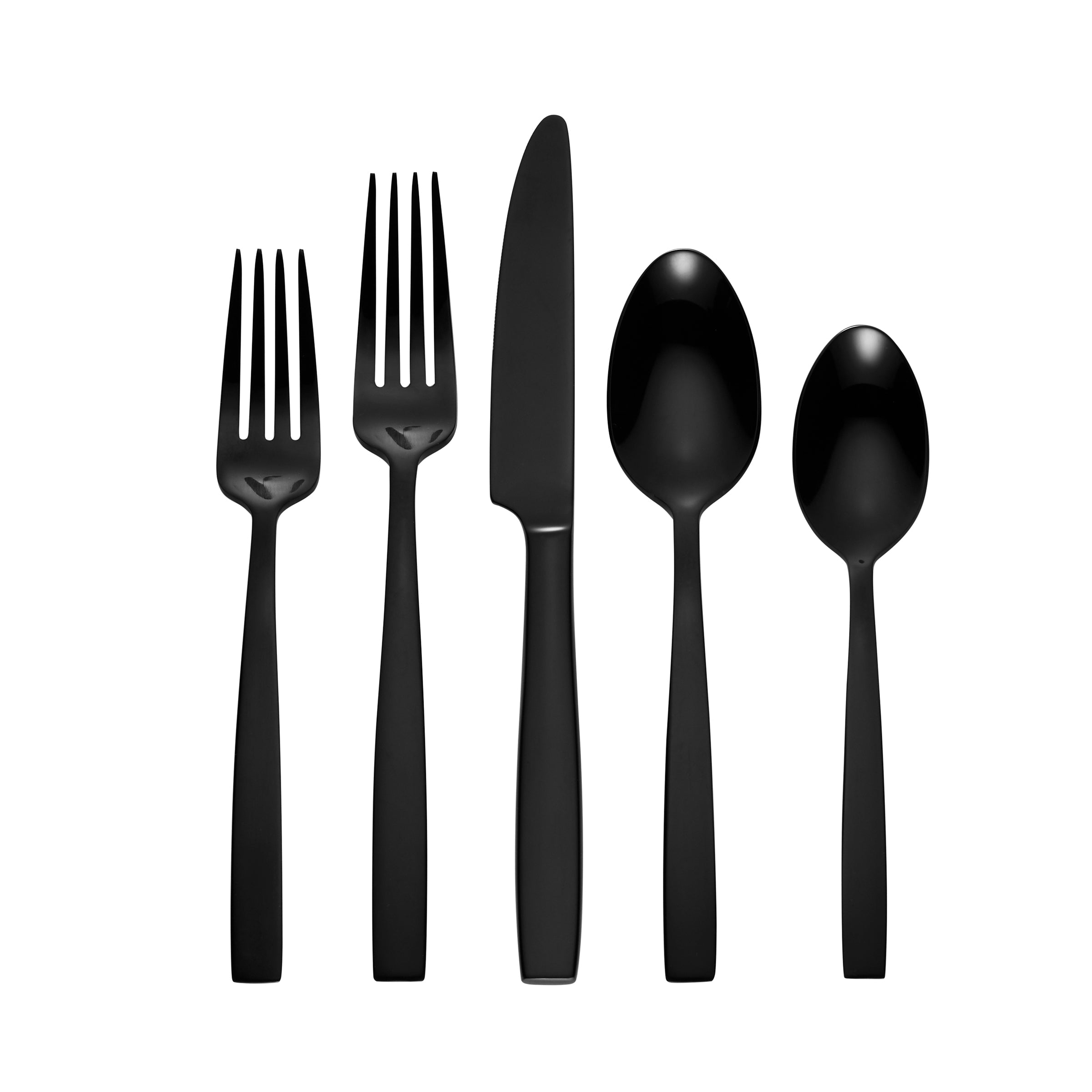 Skandia Clearview 20-Piece Black Satin Flatware Set - Stainless Steel