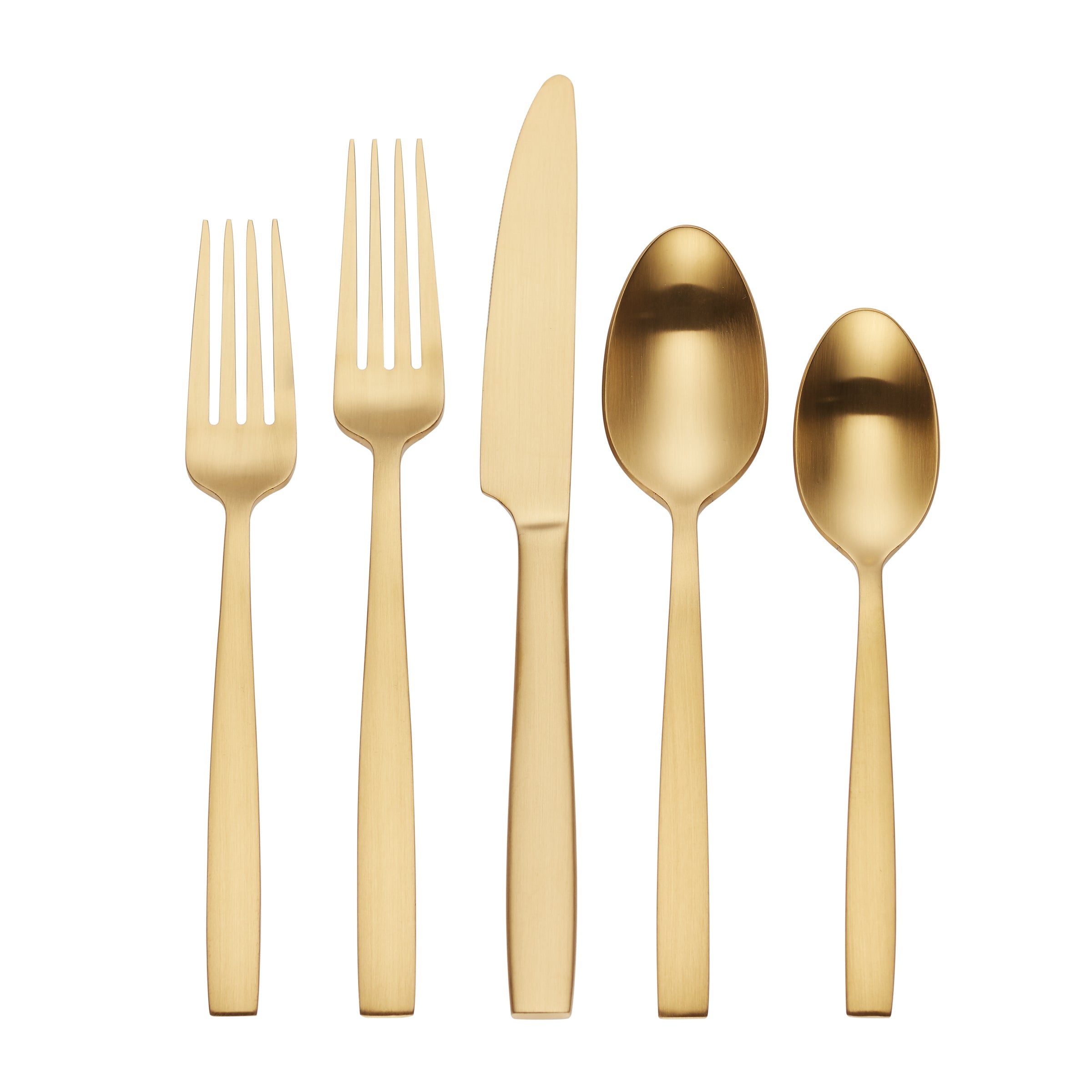 Skandia Clearview Gold Satin 20-Piece Stainless Steel Flatware Set