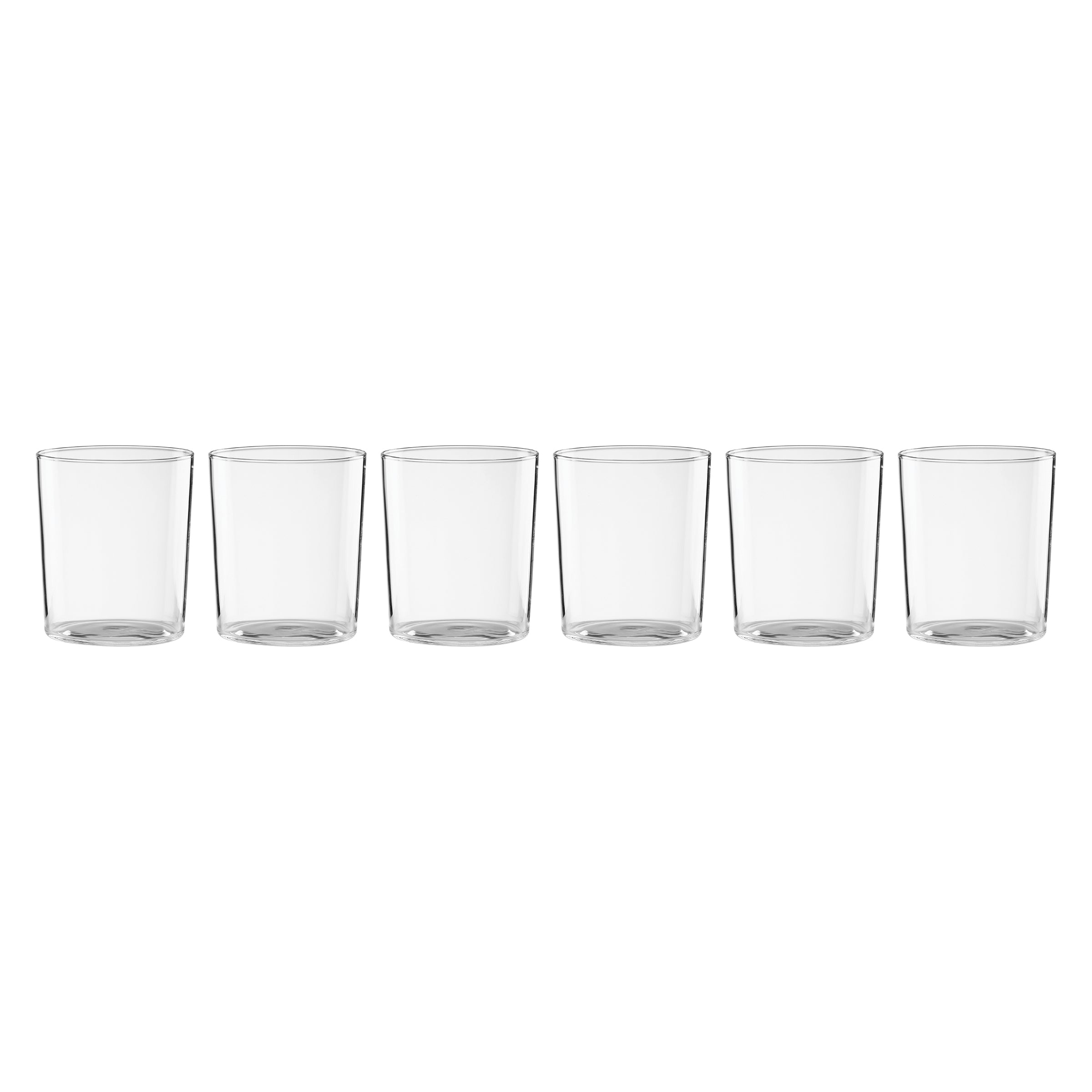 Stackable Tall Drinking Glasses - Set of 6 Clear Cups