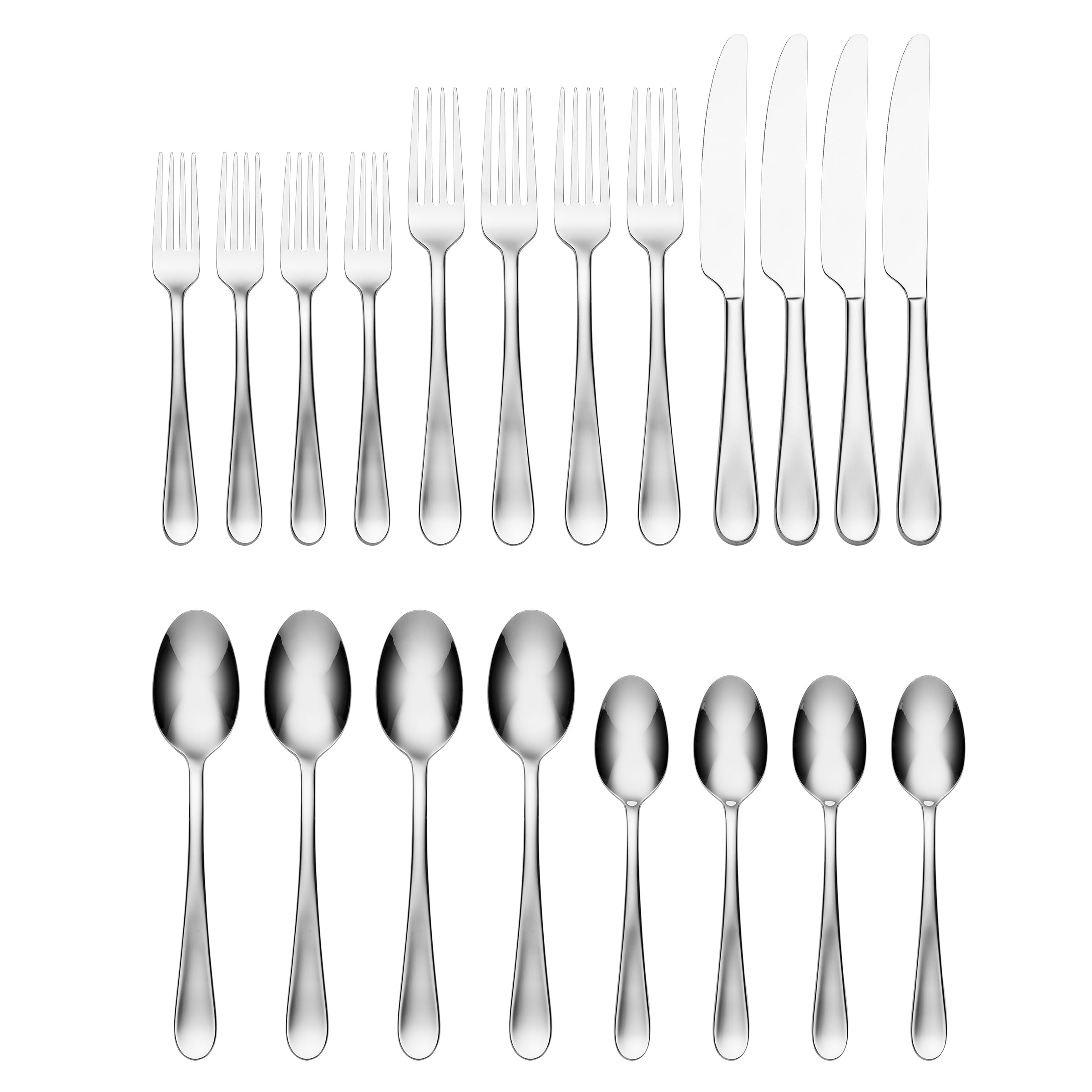 Grant 20-Piece Stainless Steel Flatware Set for Elegant Dining