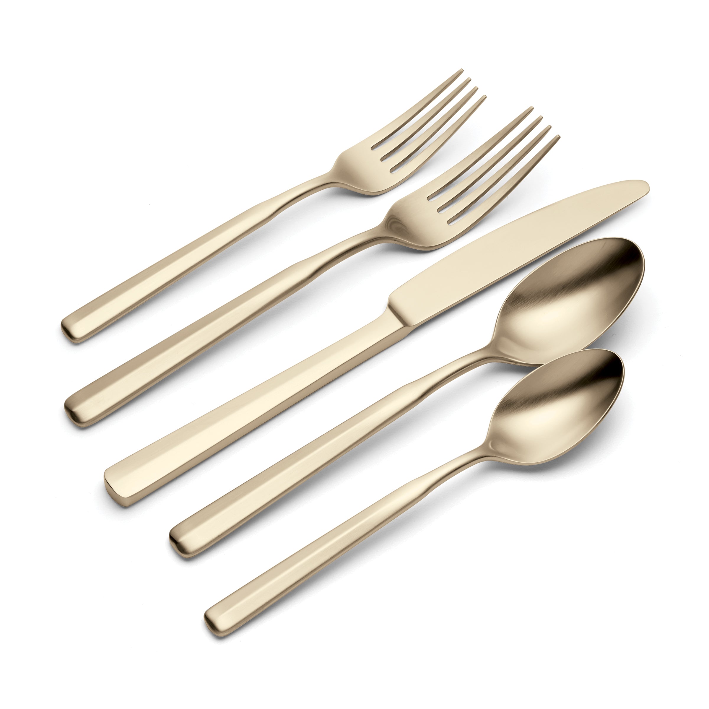 Ryder 20-Piece Champagne Satin Flatware Set - Elegant Dining