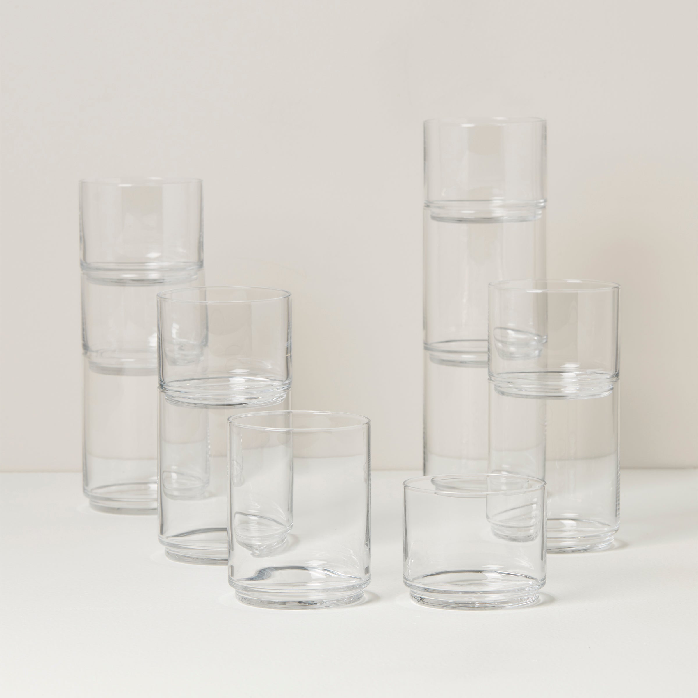 Tuscany Classics 12-Piece Stackable Glass Set - Clear Drinking Glasses