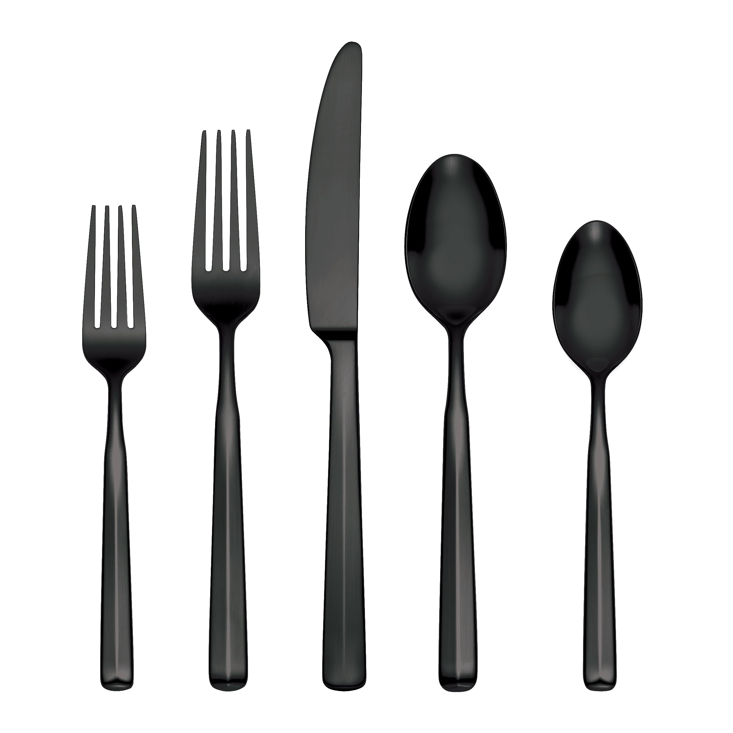 Ryder 20-Piece Flatware Set - Black Satin Stainless Steel Cutlery