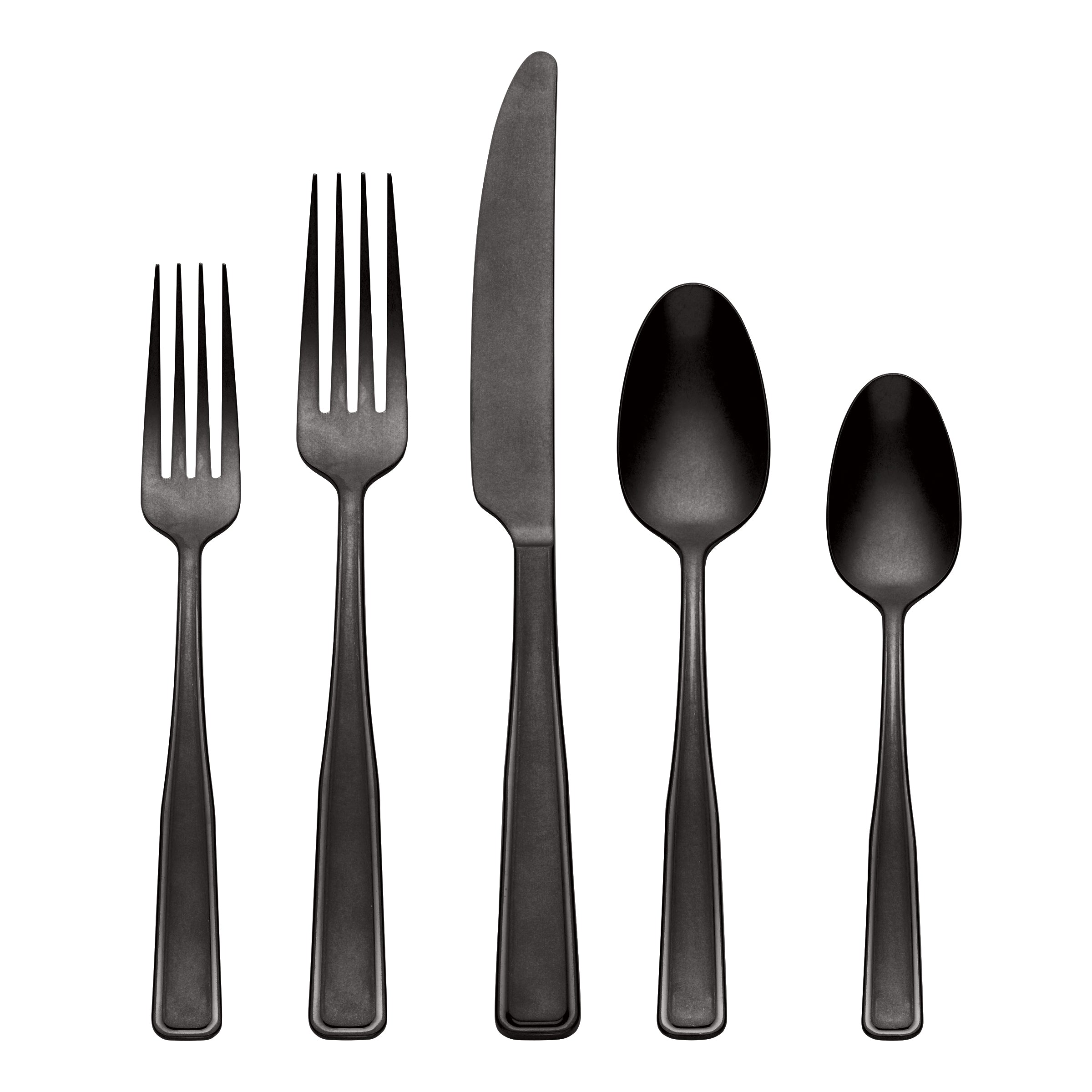 Reid Vintage 20-Piece Flatware Set - Classic Black Silverware