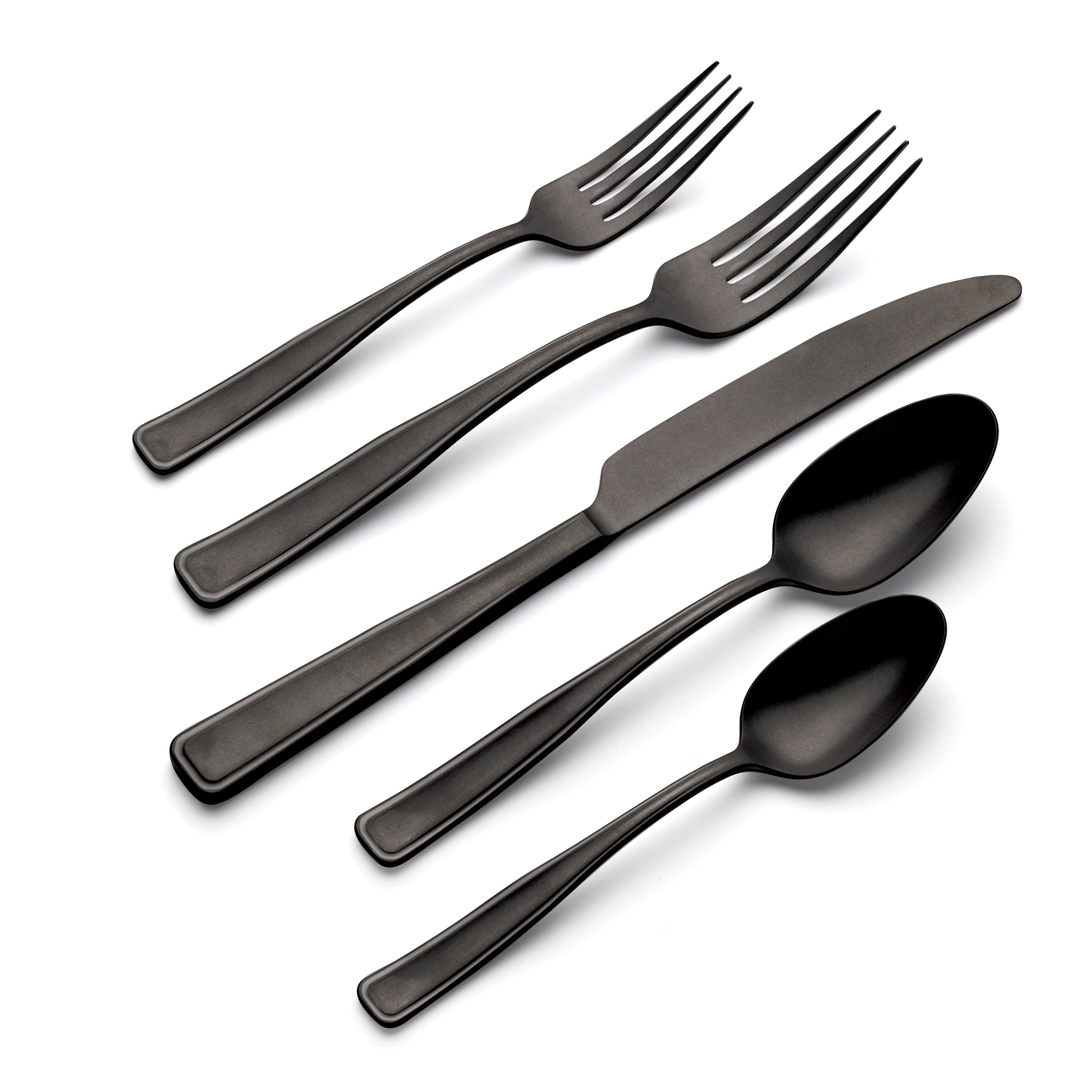 Reid Vintage 20-Piece Flatware Set - Classic Black Silverware