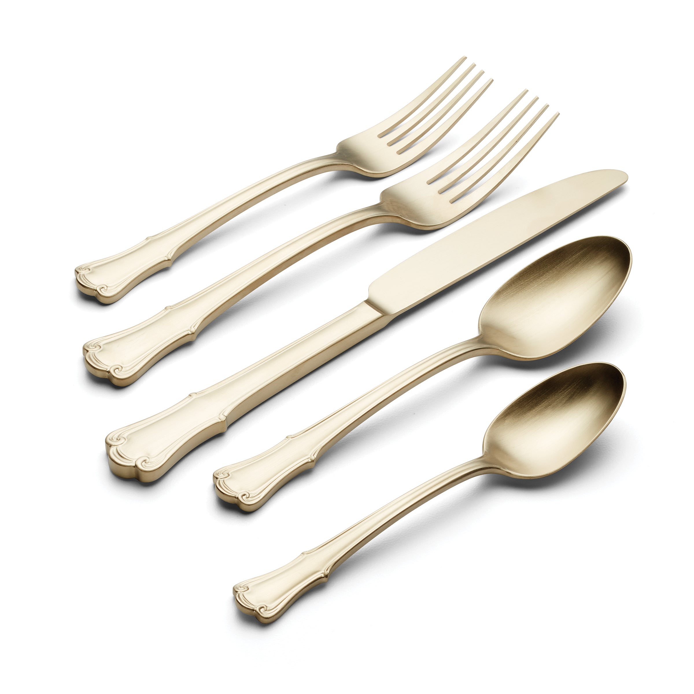 James Street 20-Piece Flatware Set in Champagne Satin Finish