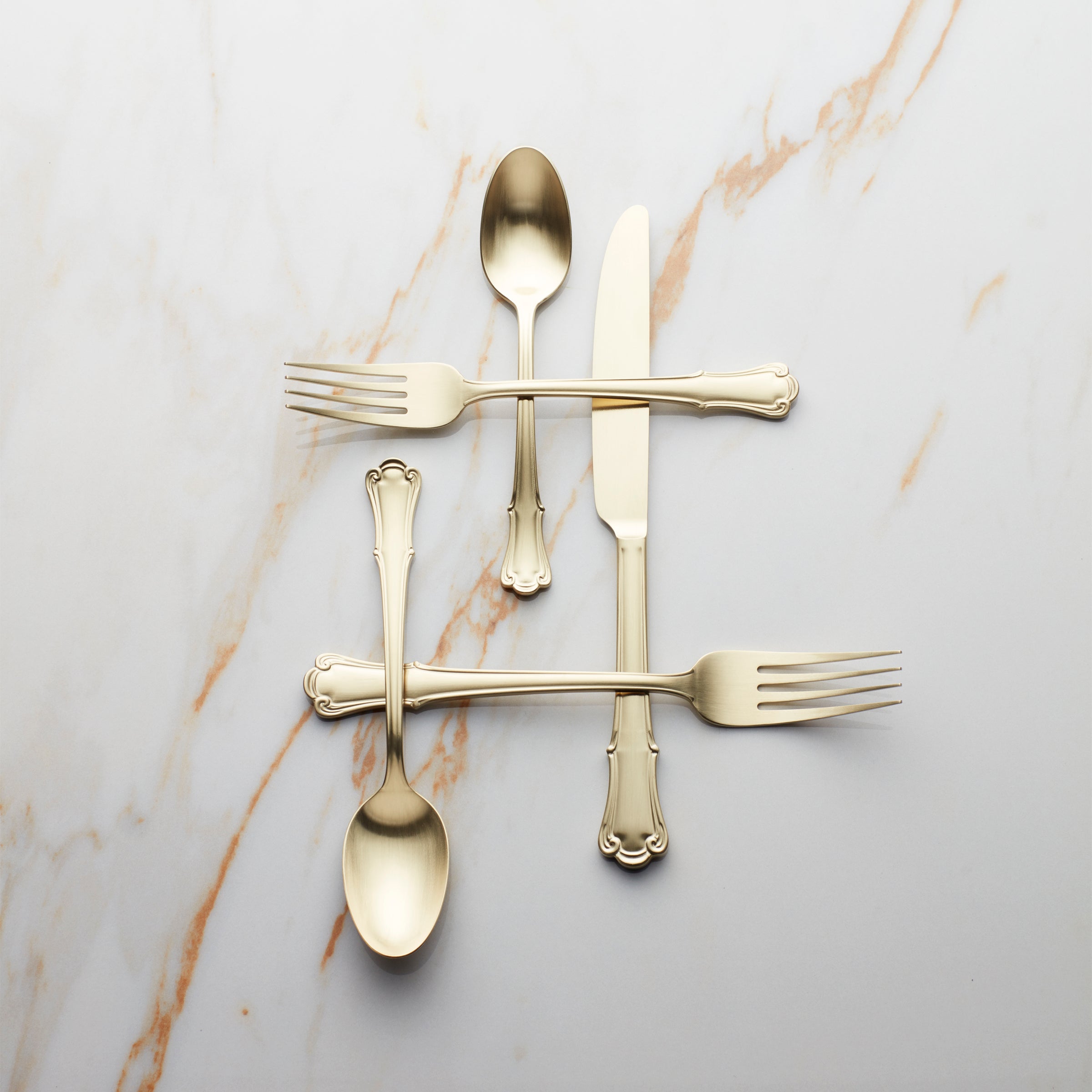 James Street 20-Piece Flatware Set in Champagne Satin Finish