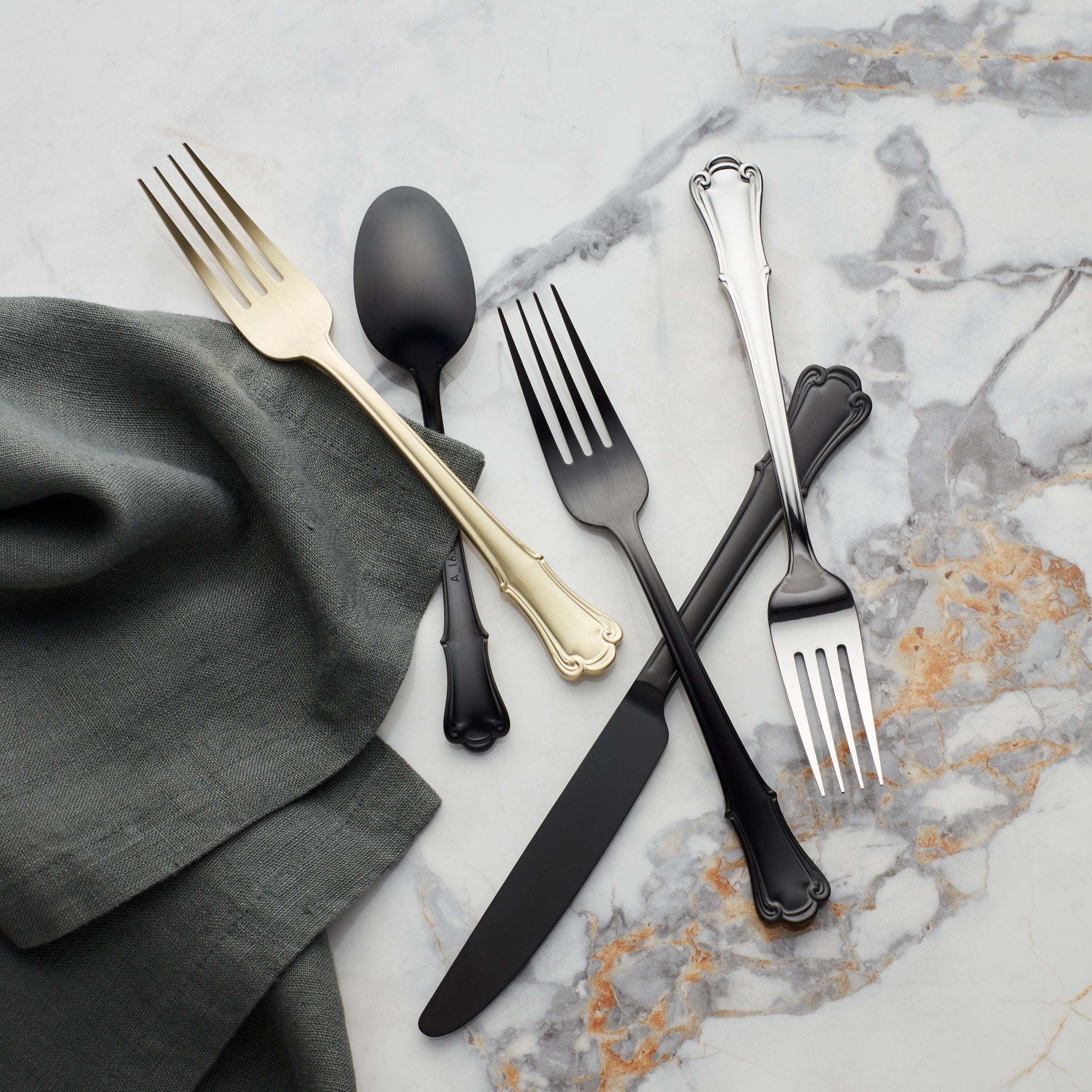 James Street 20-Piece Flatware Set in Champagne Satin Finish