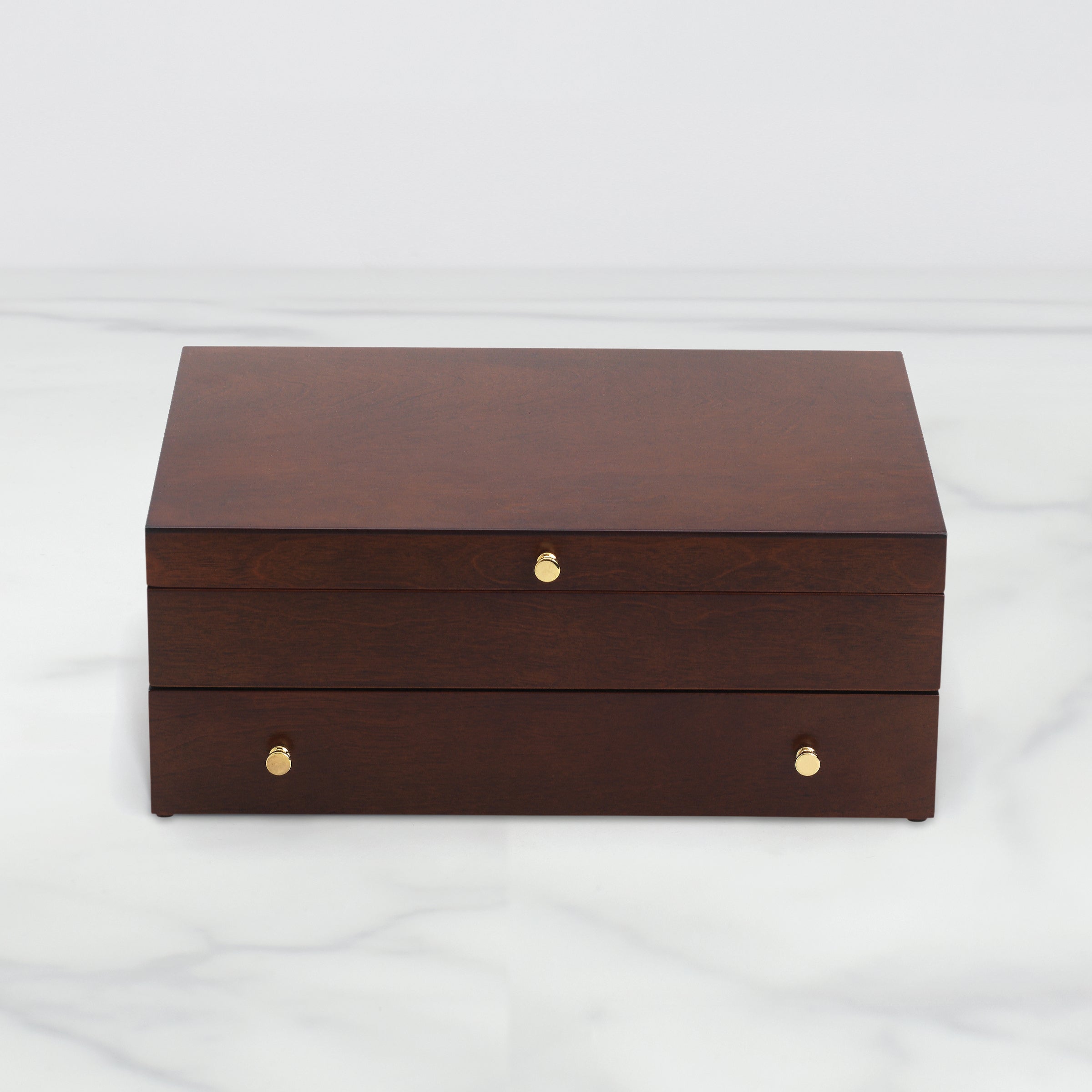 Mahogany Flatware Storage Chest for 120 Utensils