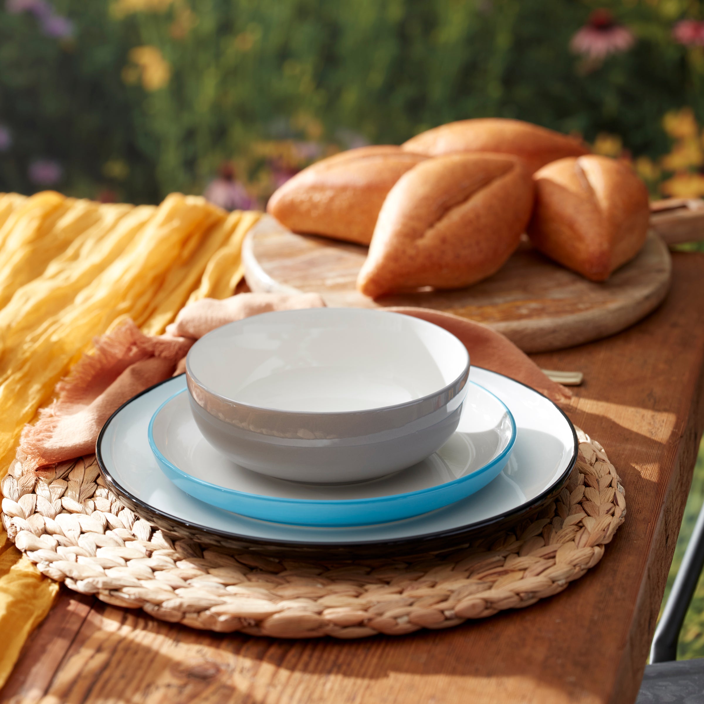 24 Seven Colors Ombre Porcelain Dinnerware Set - 12-Piece