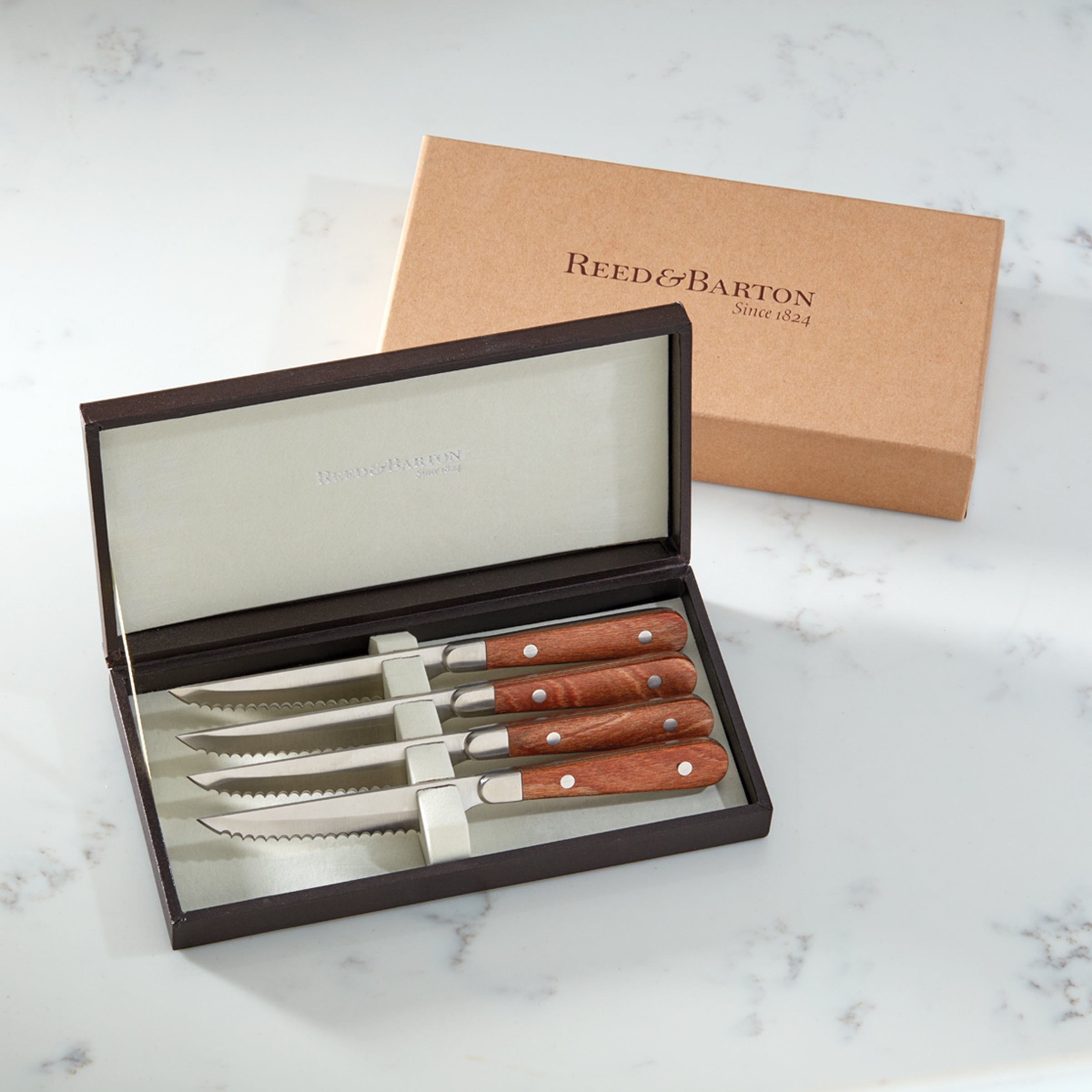 Fulton 4-Piece Steak Knife Set with Wooden Handles