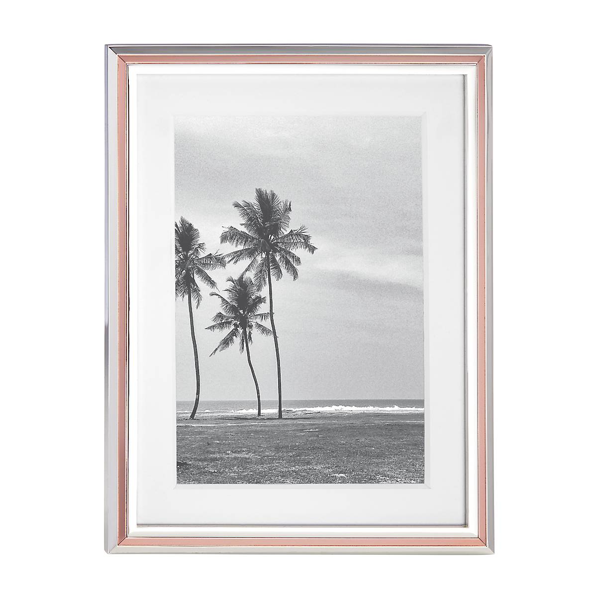 Rosy Glow Silver-Plated 5x7 Picture Frame - Elegant Metallic Finish