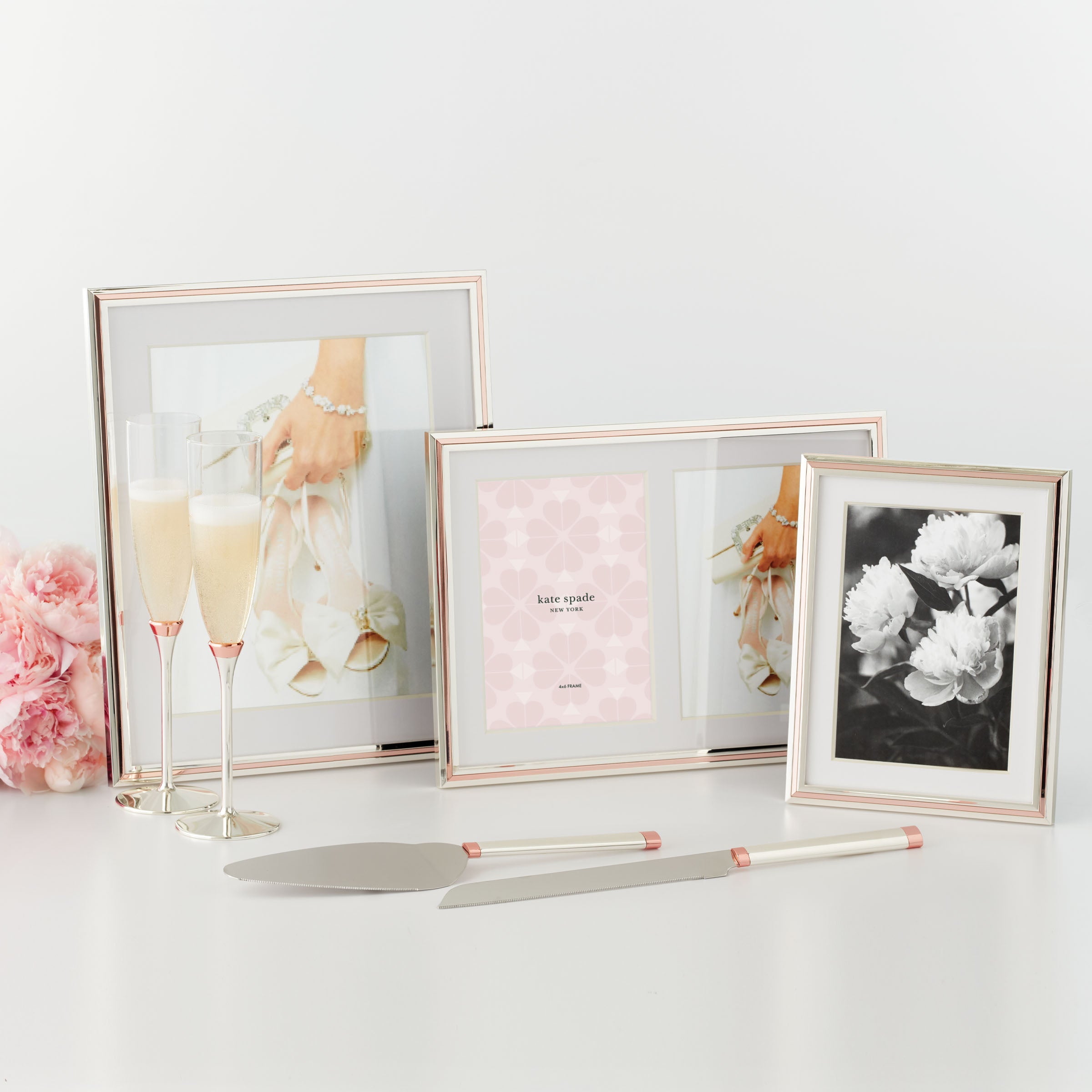 Rosy Glow Silver-Plated 5x7 Picture Frame - Elegant Metallic Finish