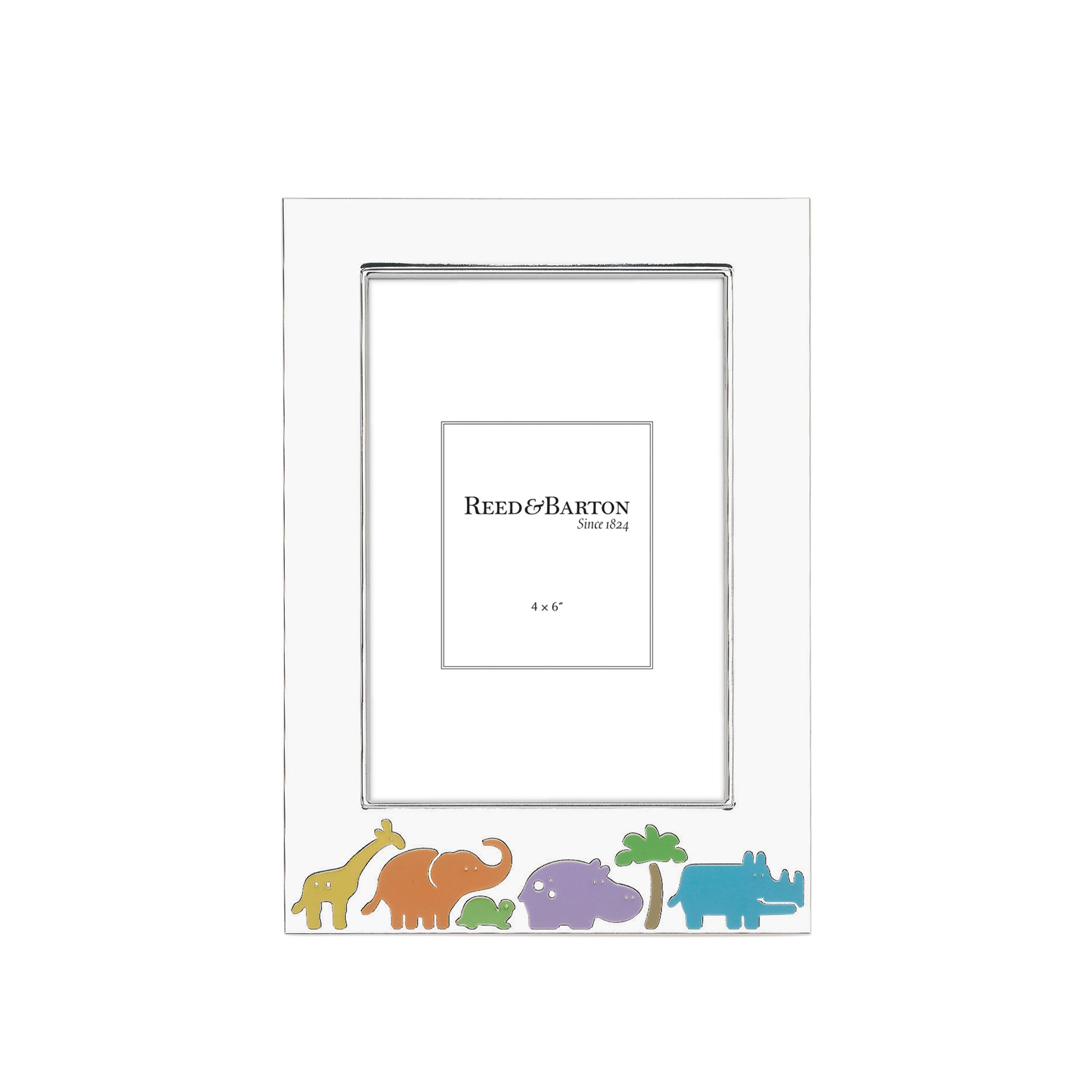 Jungle Parade Silverplate 4x6 Photo Frame with Safari Animals