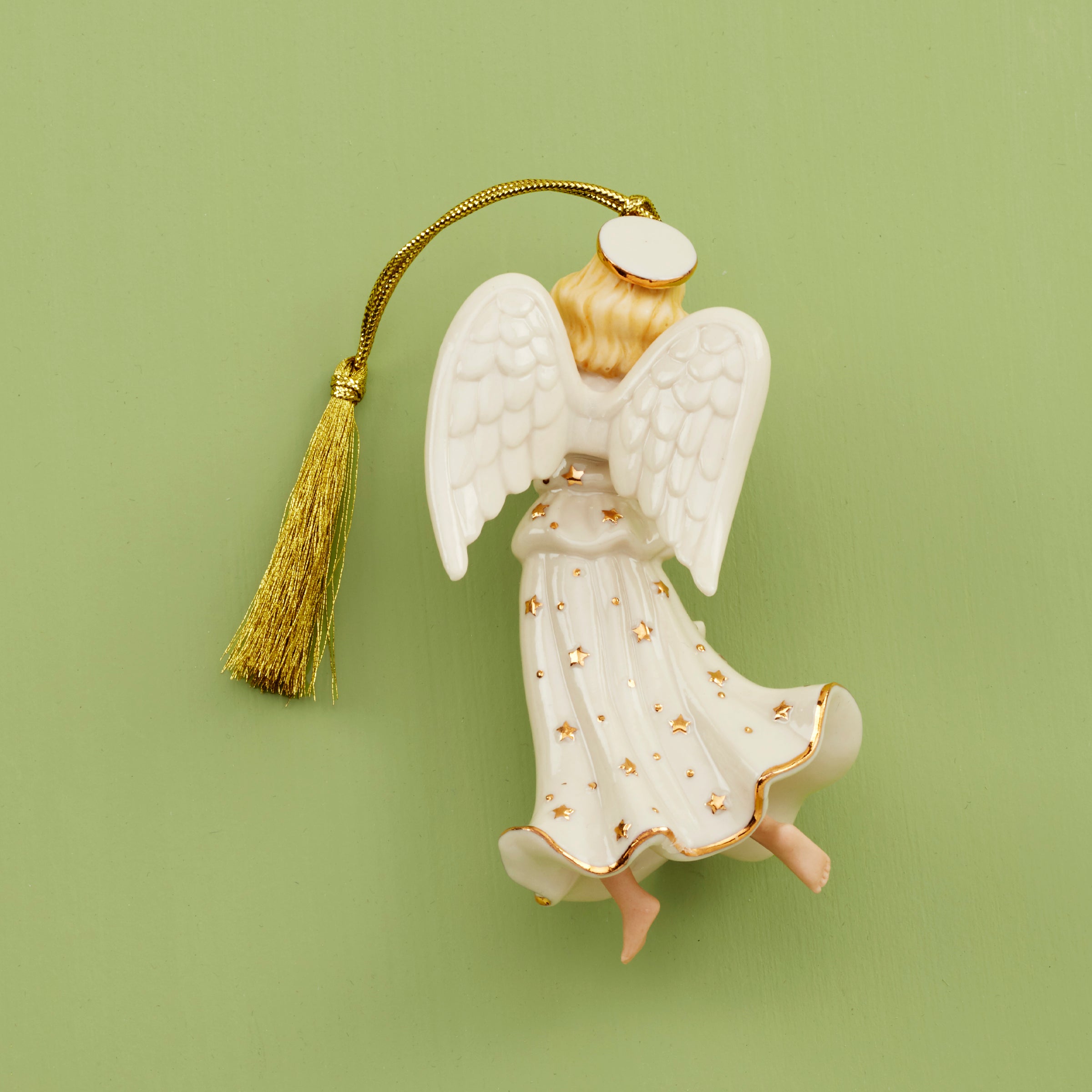 Porcelain Angel Christmas Ornament with 24K Gold Detailing (2024)