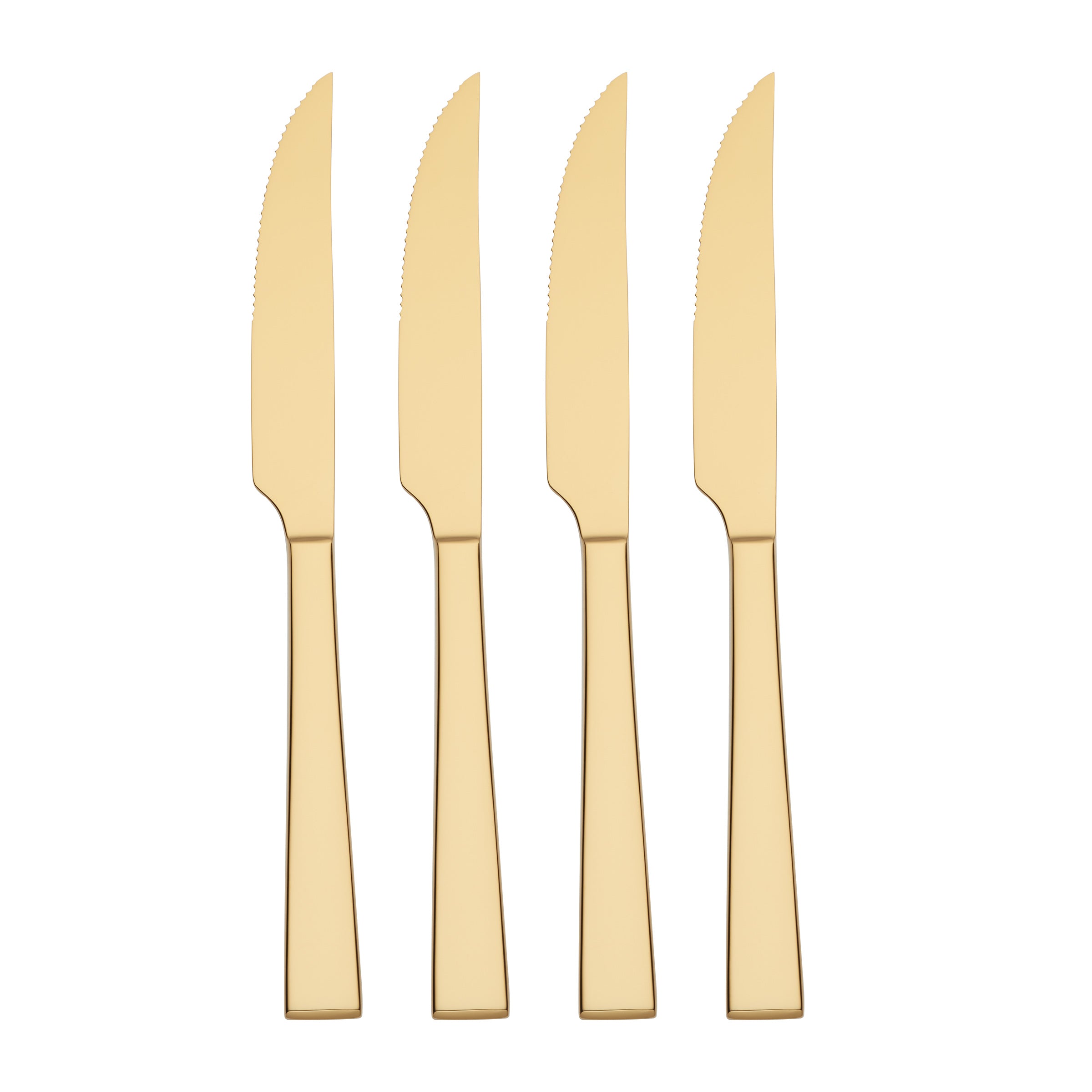 Kane Gold Steak Knife Set - 4 Stainless Steel Knives with Elegant Finish