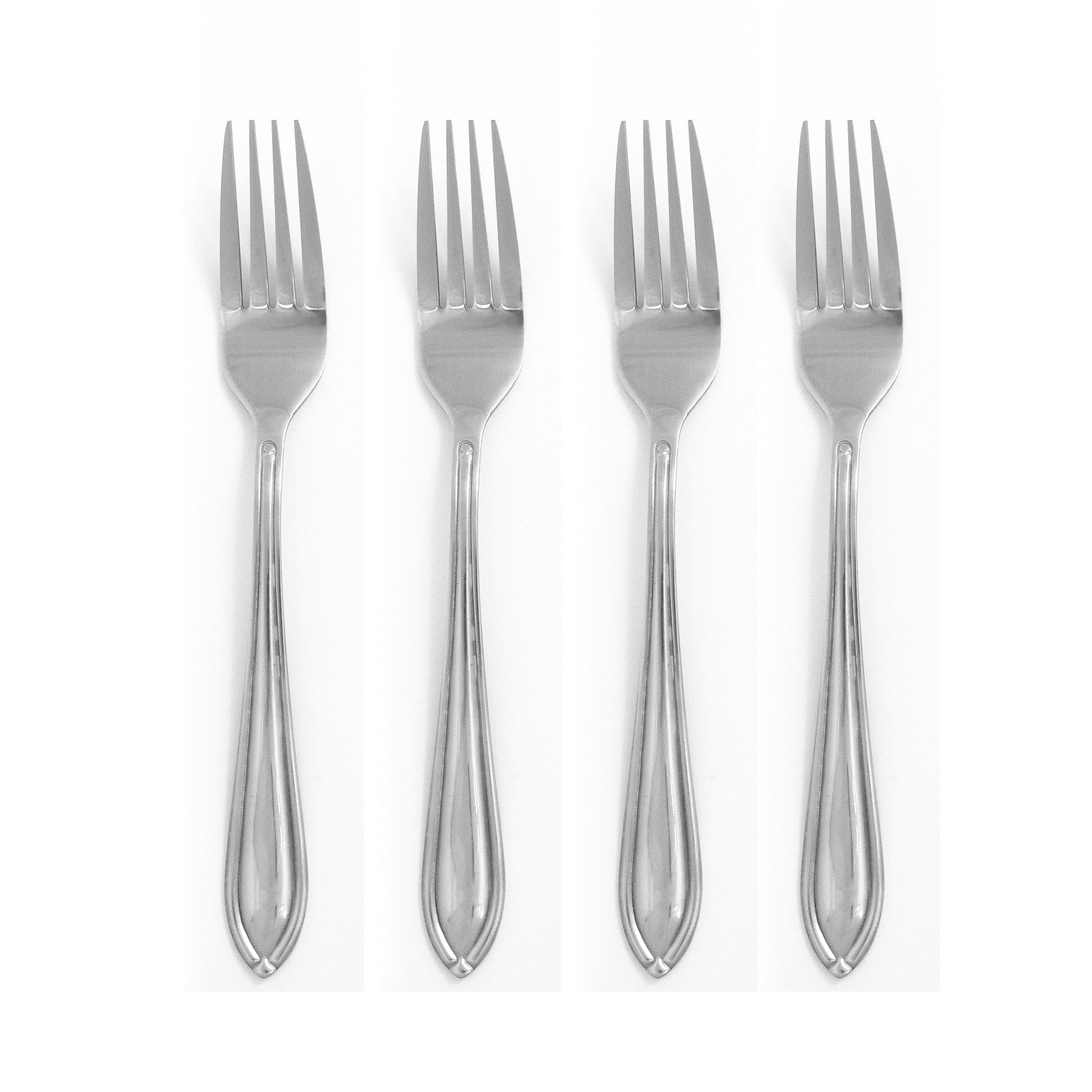 Ginger Stainless Steel Dinner Forks - Set of 4 Mirror Finish