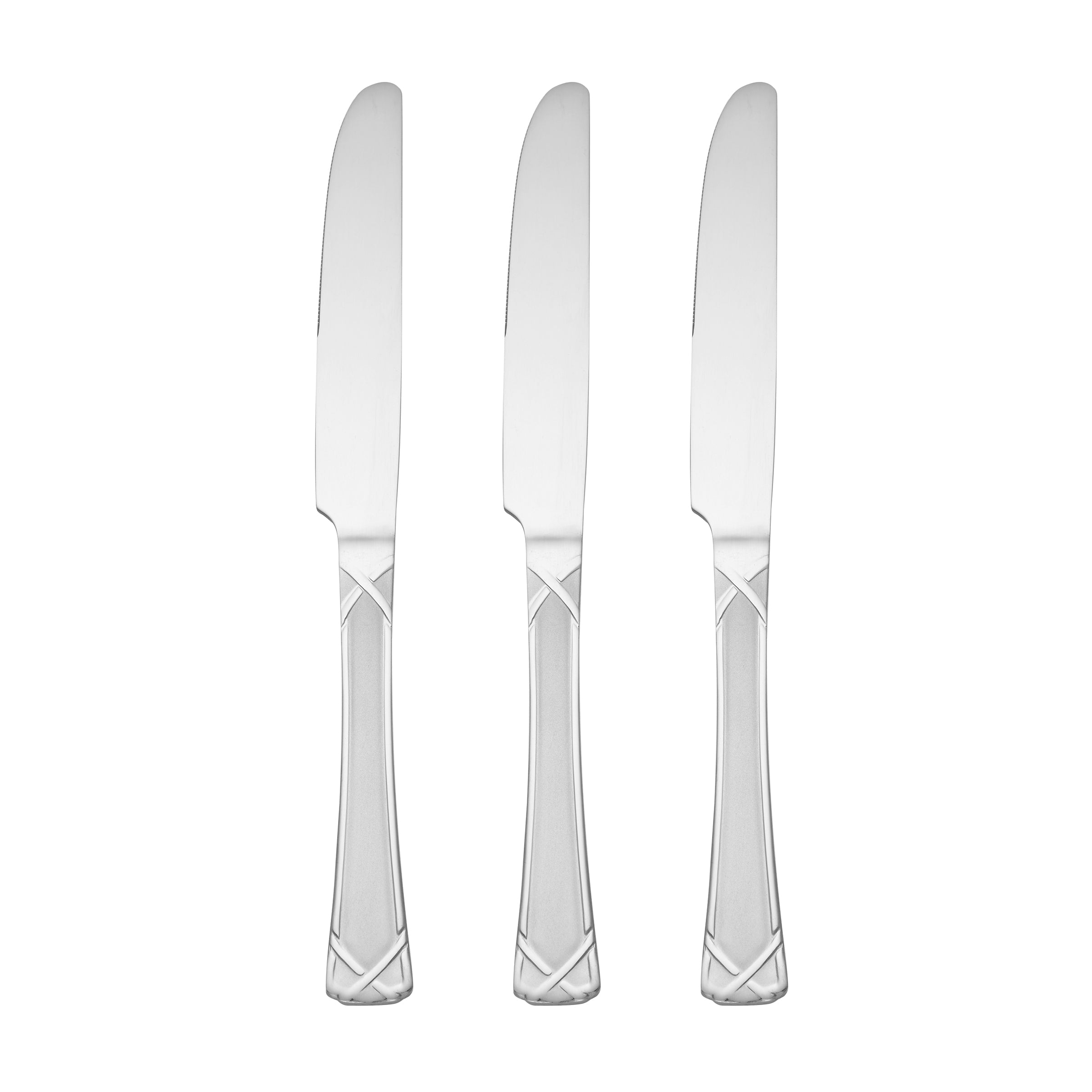 Hampton Forge Evansville Frosted Stainless Steel Dinner Knives - Set of 3