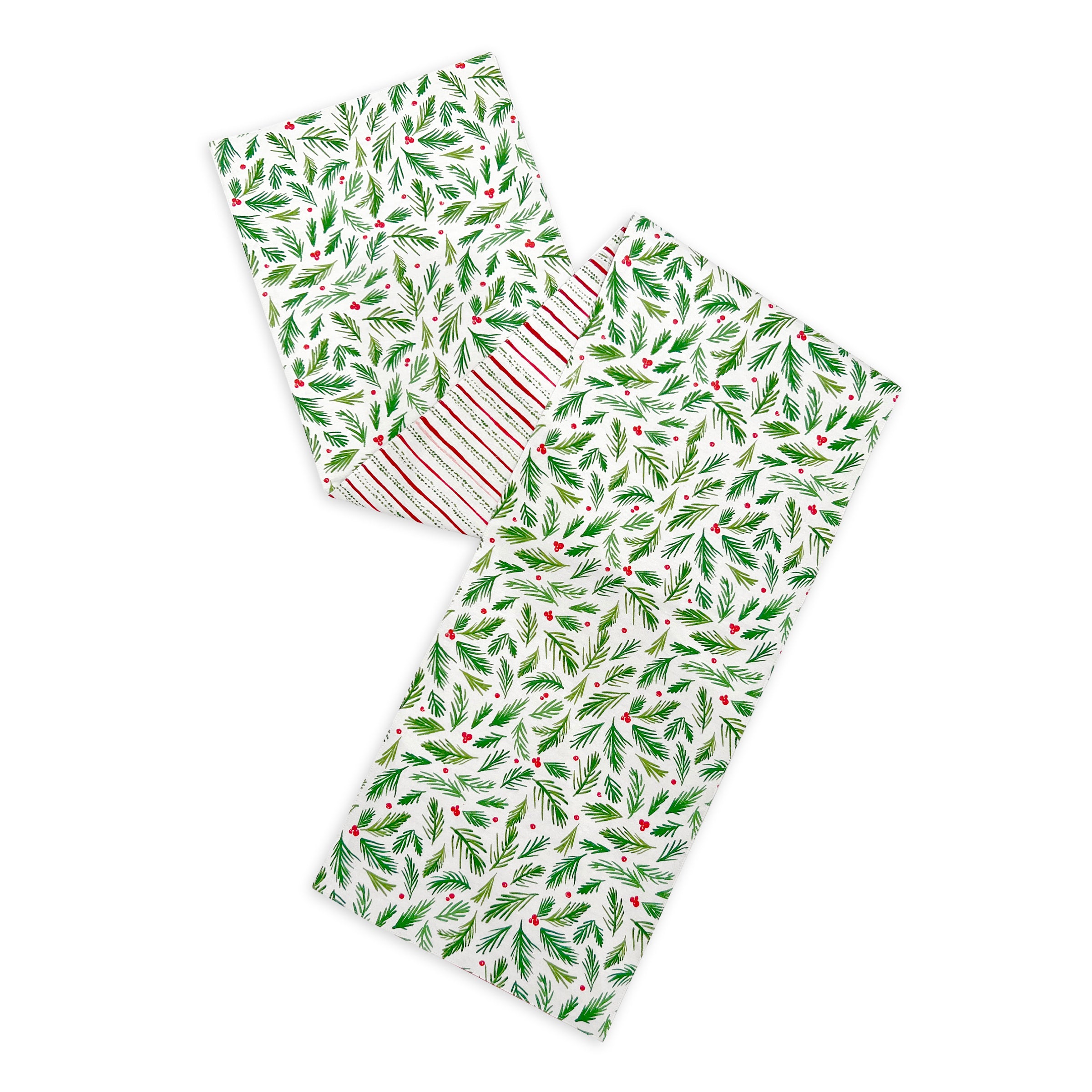 Bayberry Reversible Holiday Table Runner - Merry & Bright Design