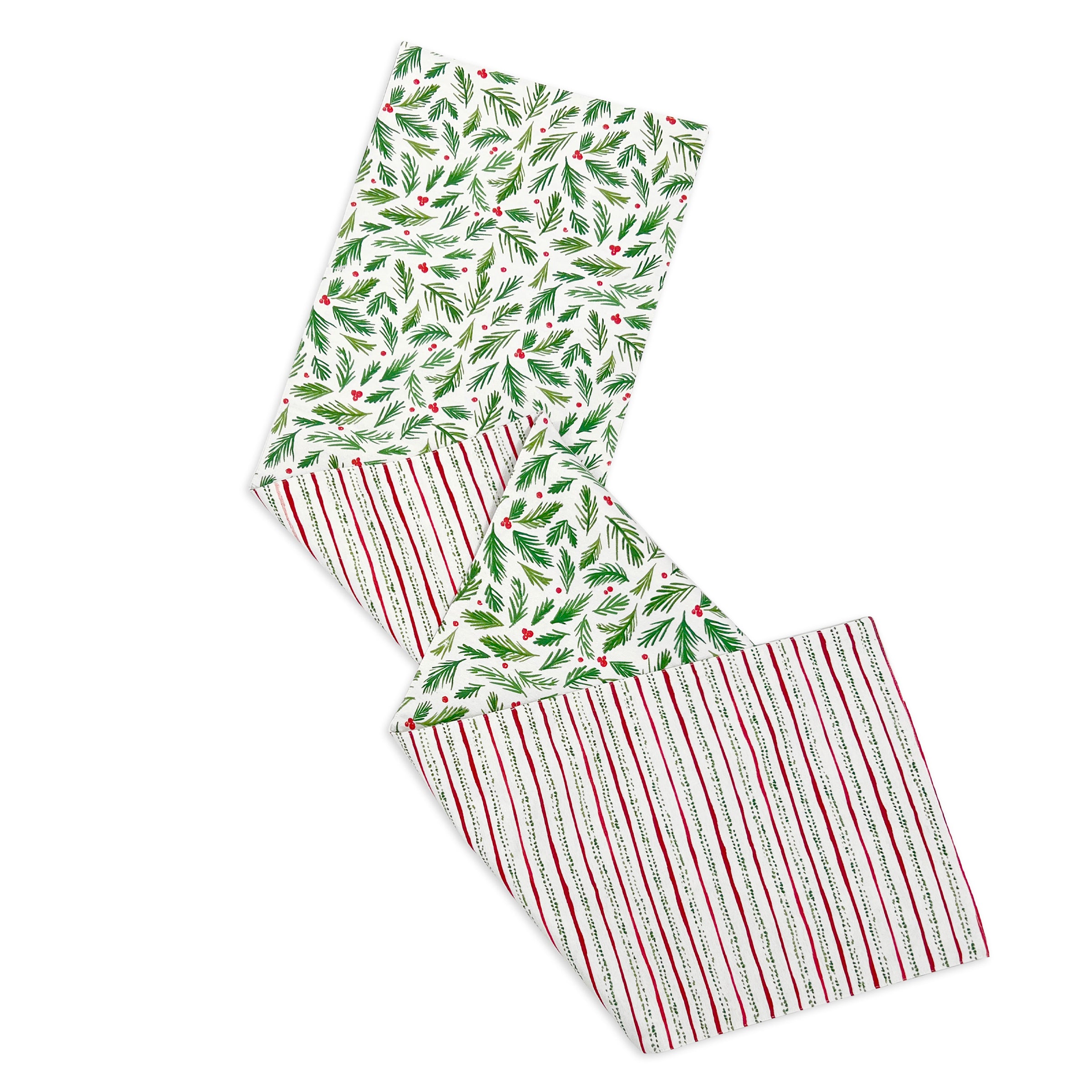 Bayberry Reversible Holiday Table Runner - Merry & Bright Design