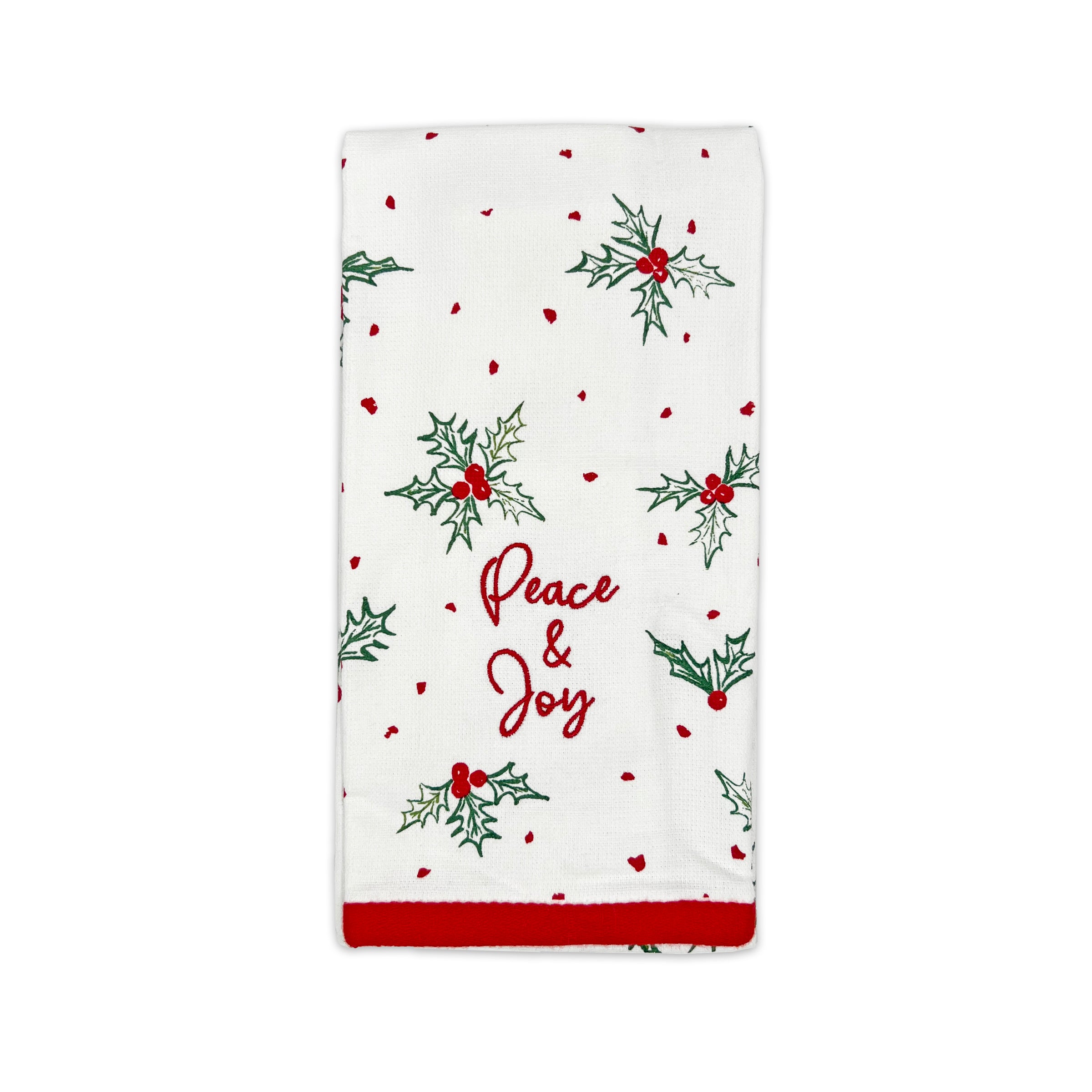 Bayberry Christmas Kitchen Towels - Set of 4 Holiday Dish Towels