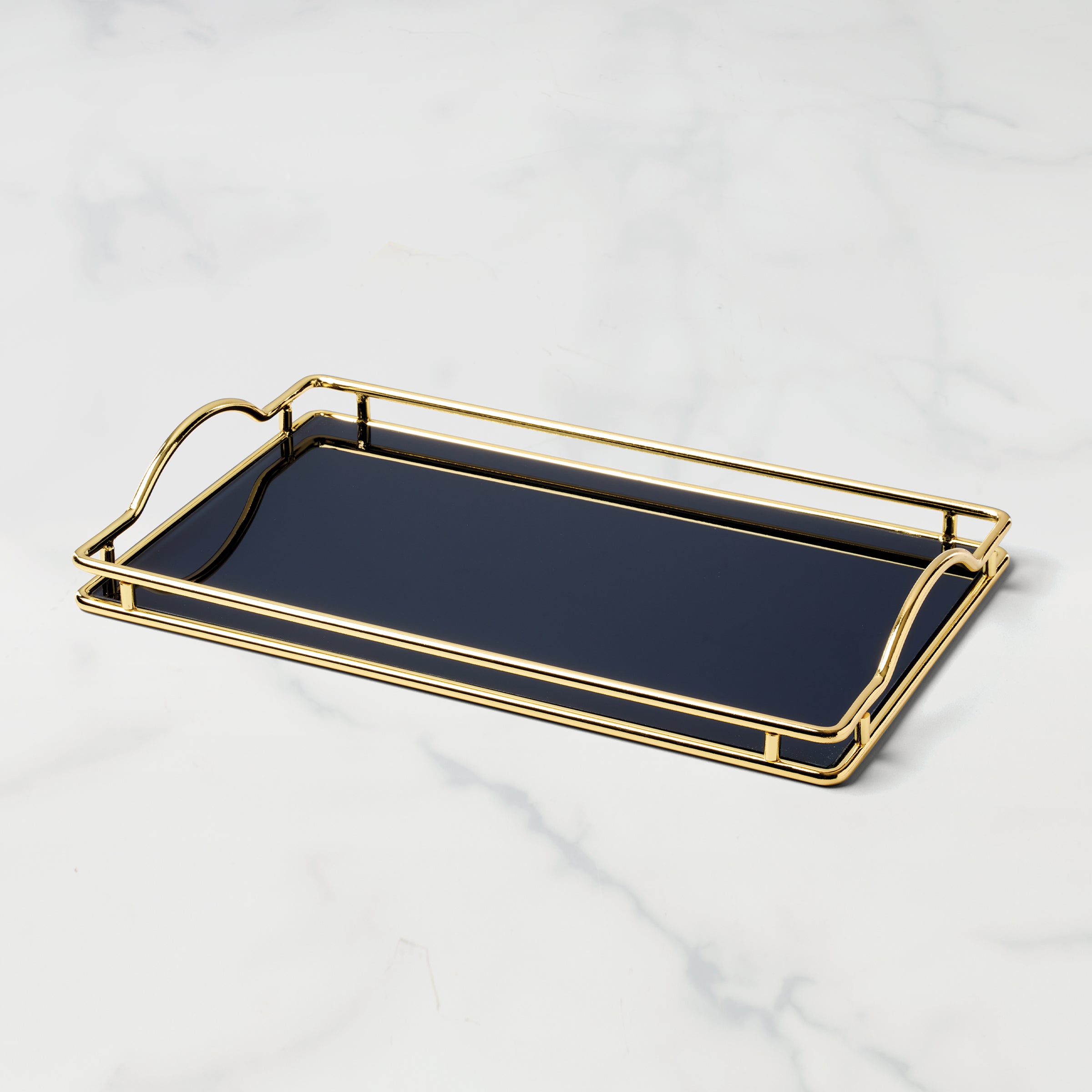 Kate Spade Navy Glass Vanity Tray for Jewelry & Decor