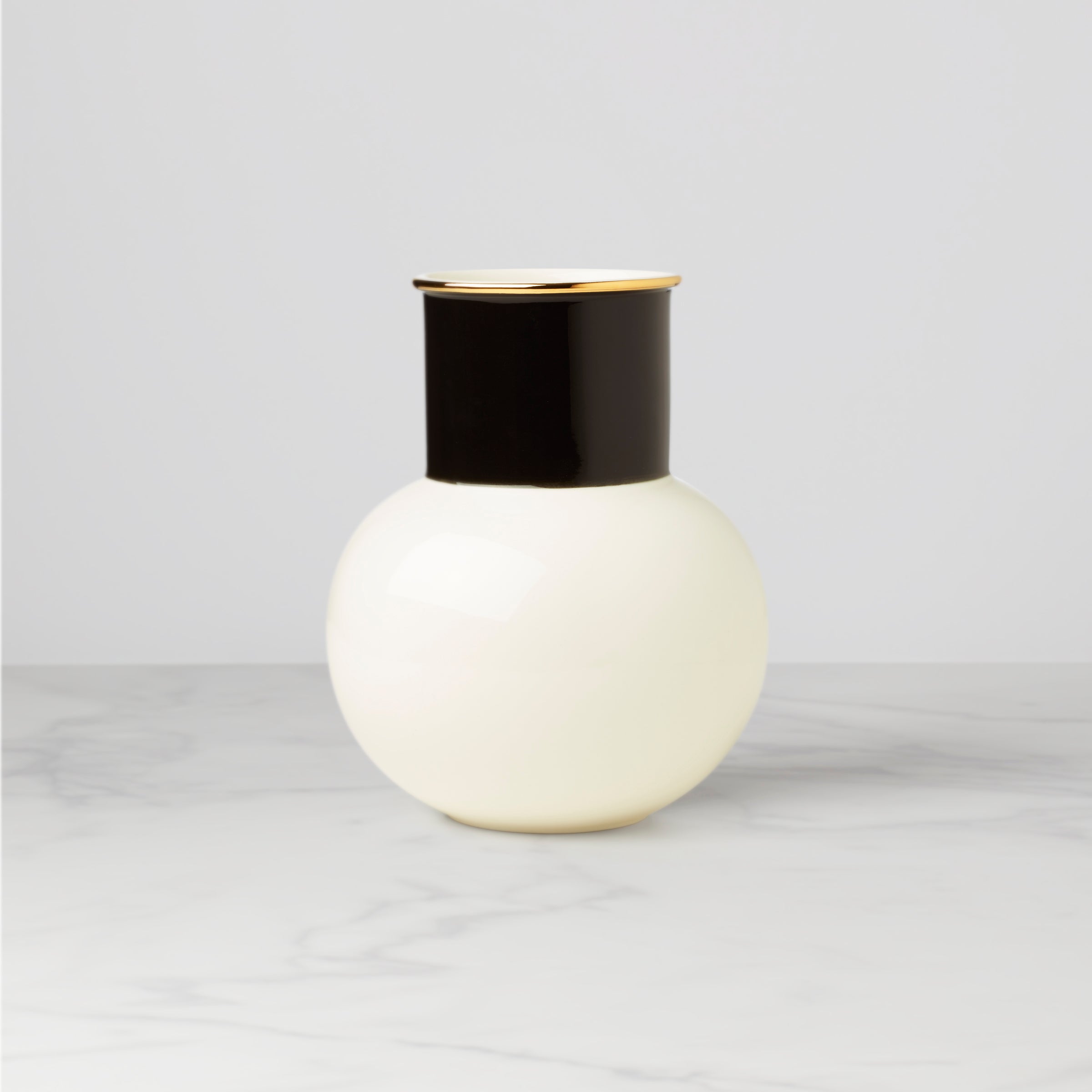 Kate Spade New York Colorblock Vase - White & Black Bouquet Holder