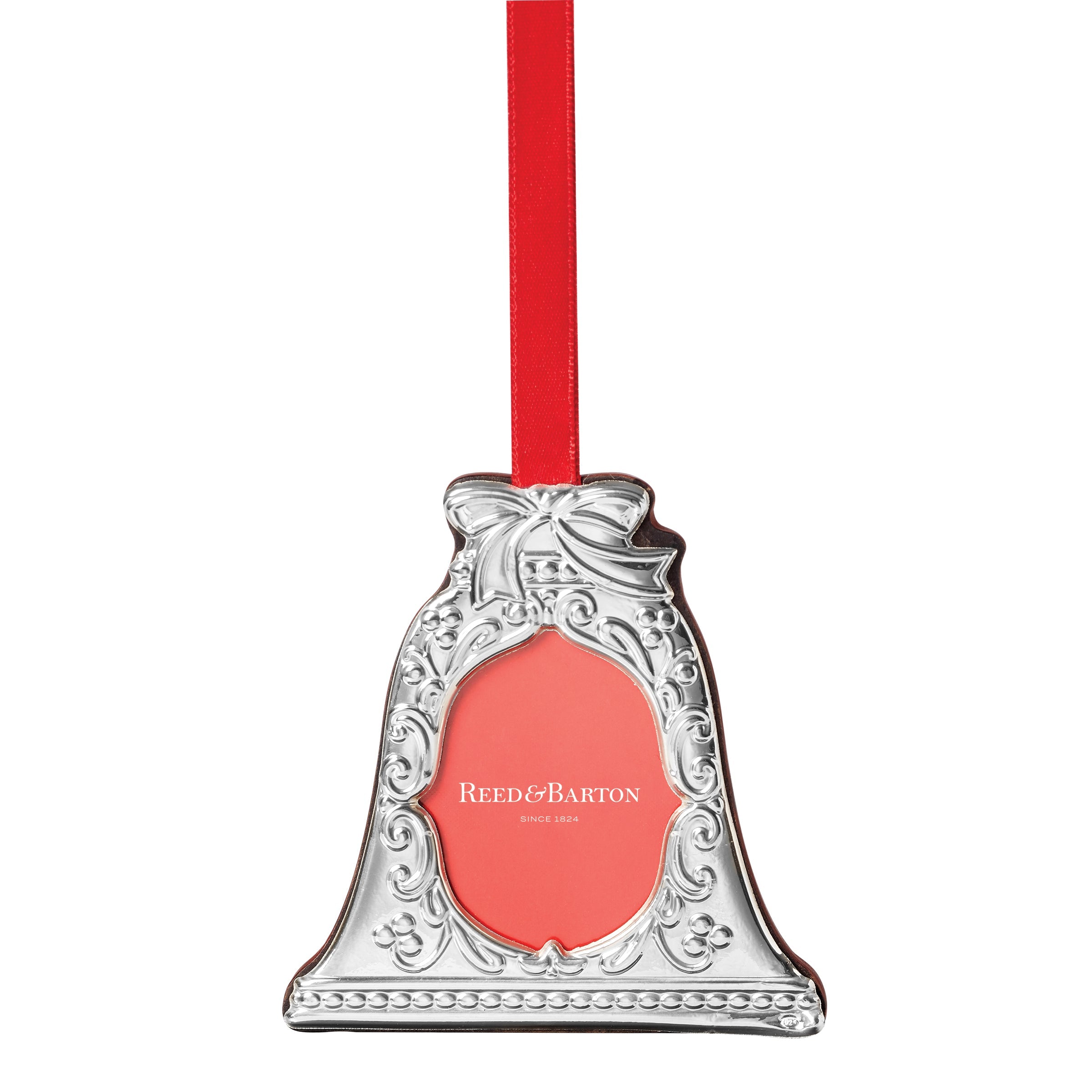 Sterling Silver Bell Ornament Frame - Holiday Engraved Keepsake
