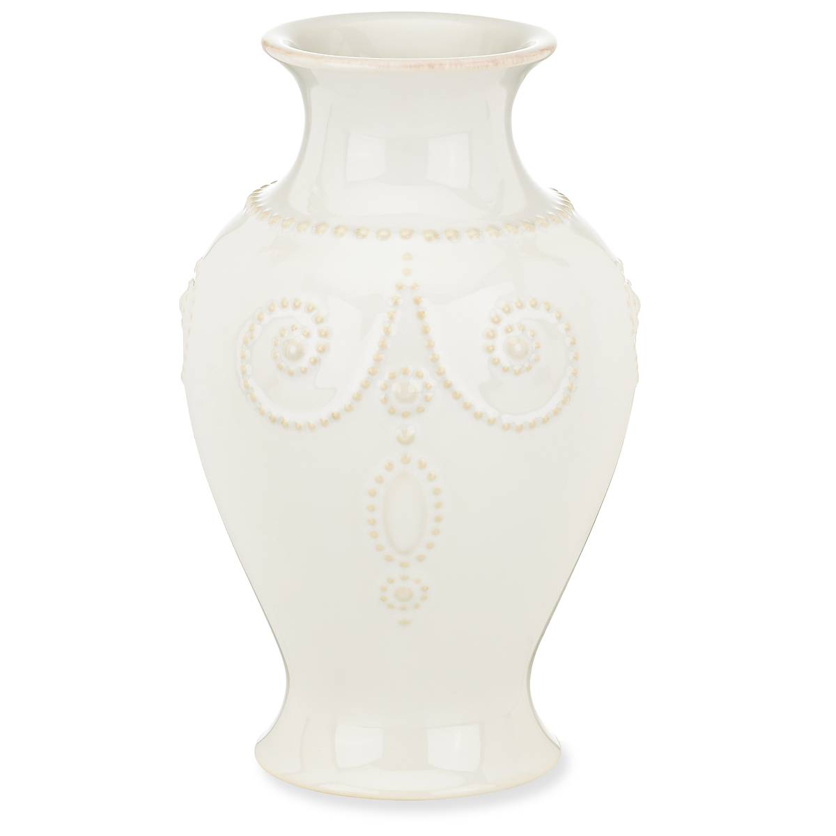 White Beaded Ceramic Vase - French Perle Bouquet Gift