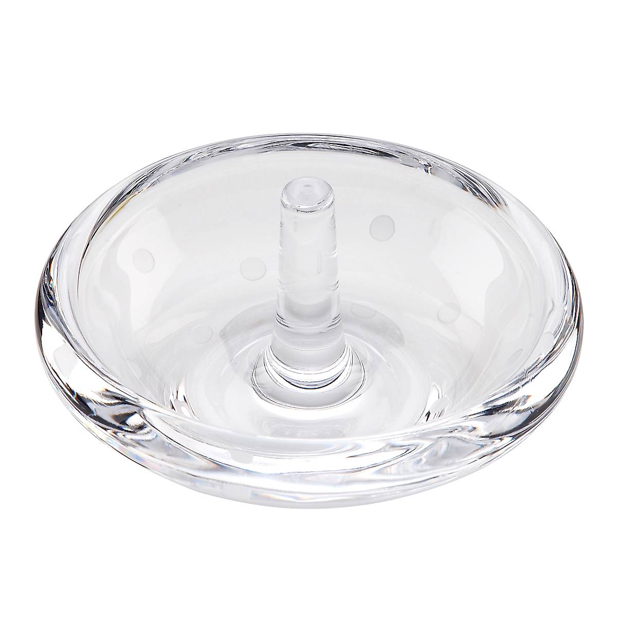 Kate Spade Larabee Dot Crystal Ring Holder – Sandblasted Glass Jewelry Dish