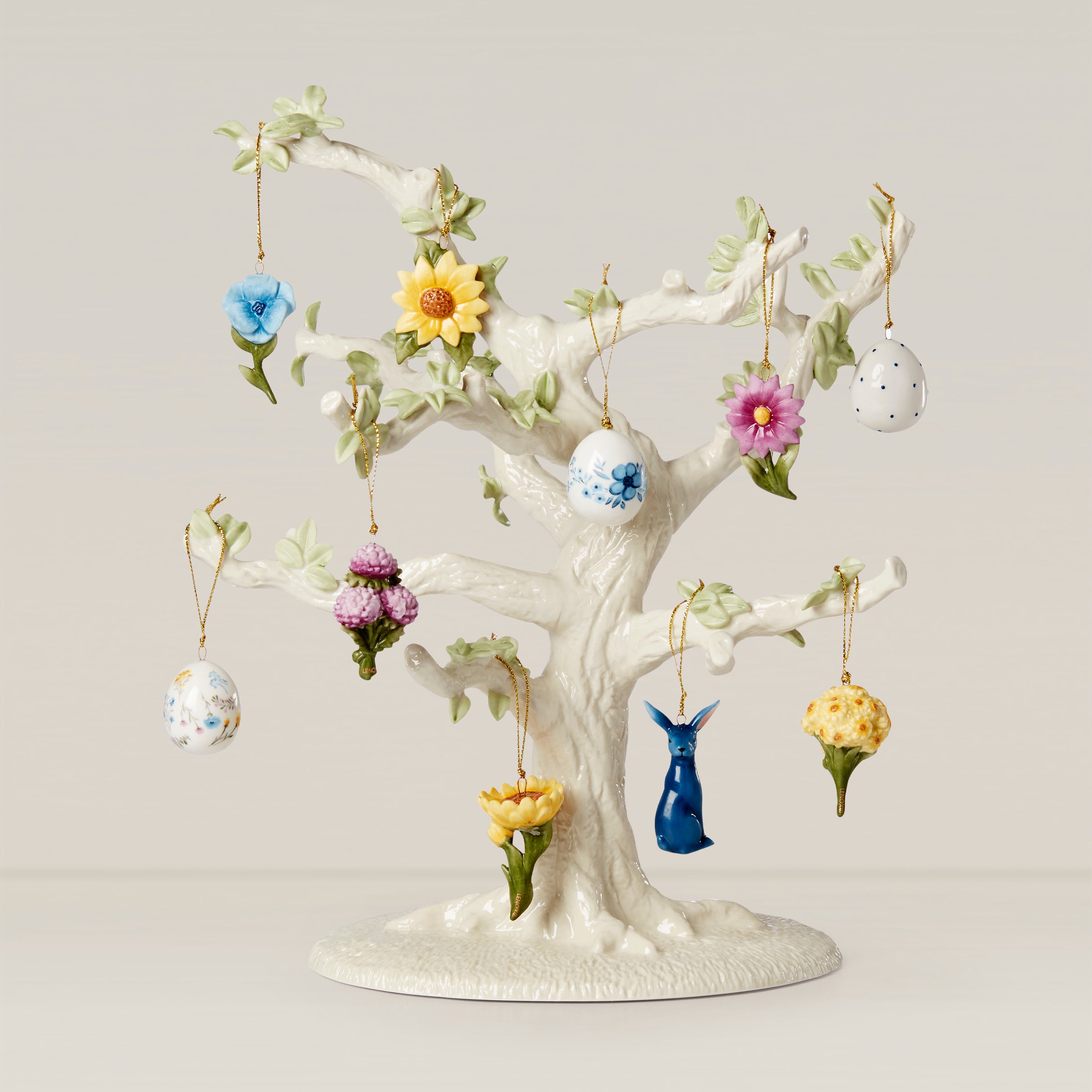 Lenox Floral Easter Ornament & Tree Set - 11-Piece Porcelain Decor