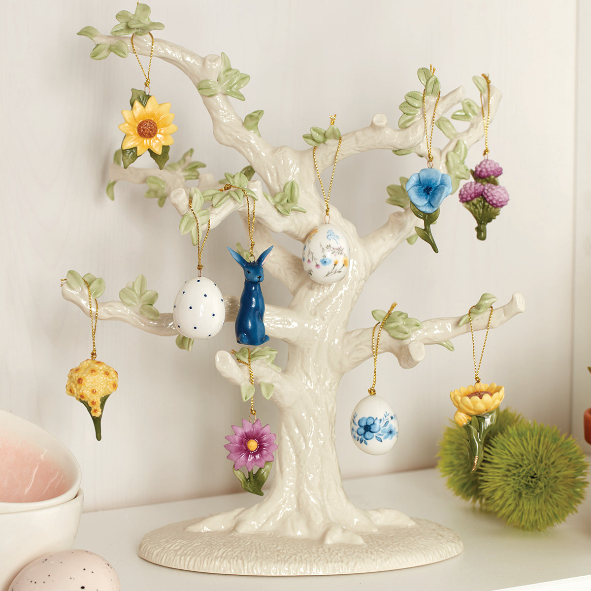 Lenox Floral Easter Ornament & Tree Set - 11-Piece Porcelain Decor