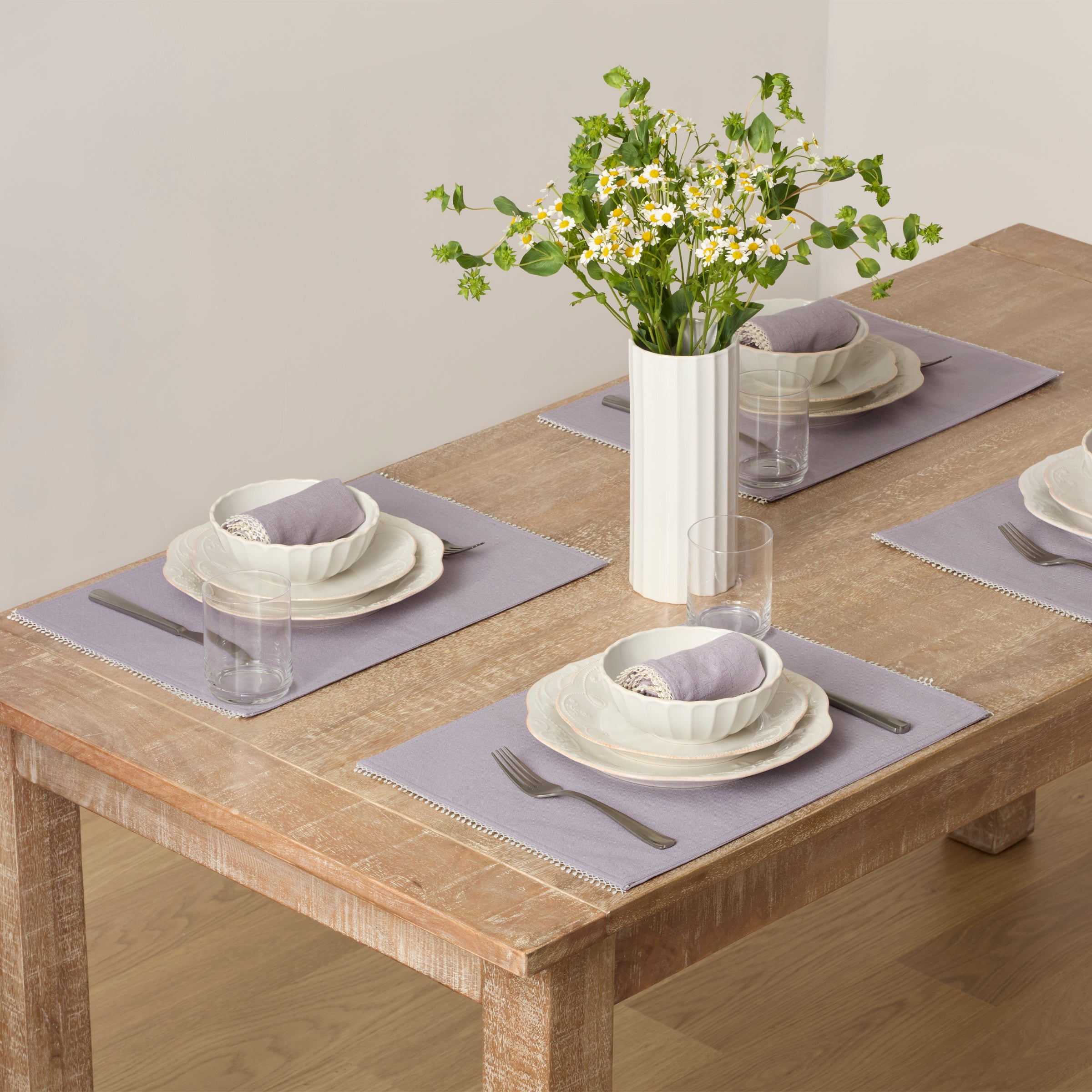 French Country Violet Embroidered Placemat – Perle Collection