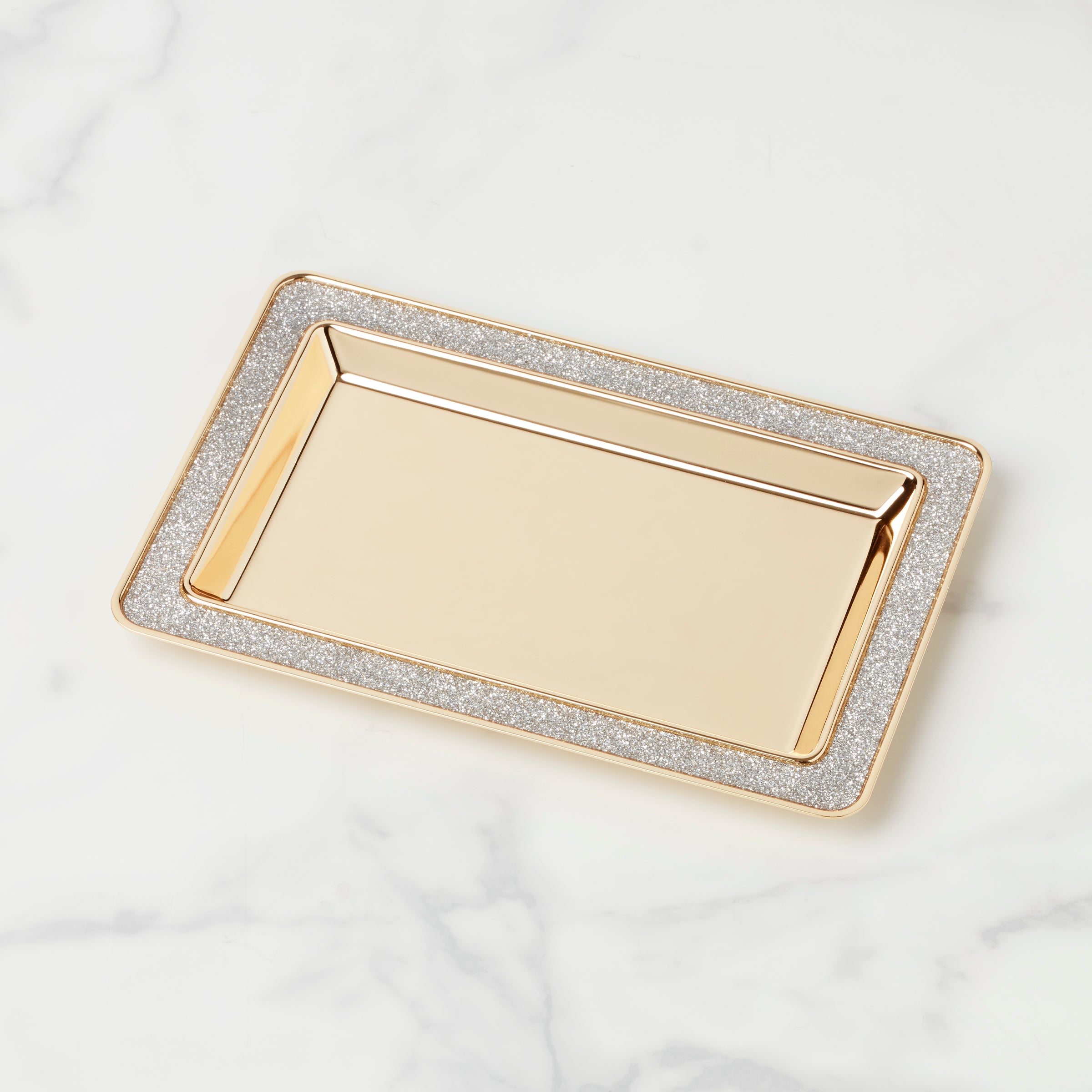 Silver Glitter Catch All Tray for Jewelry & Trinkets - Sitting Pretty