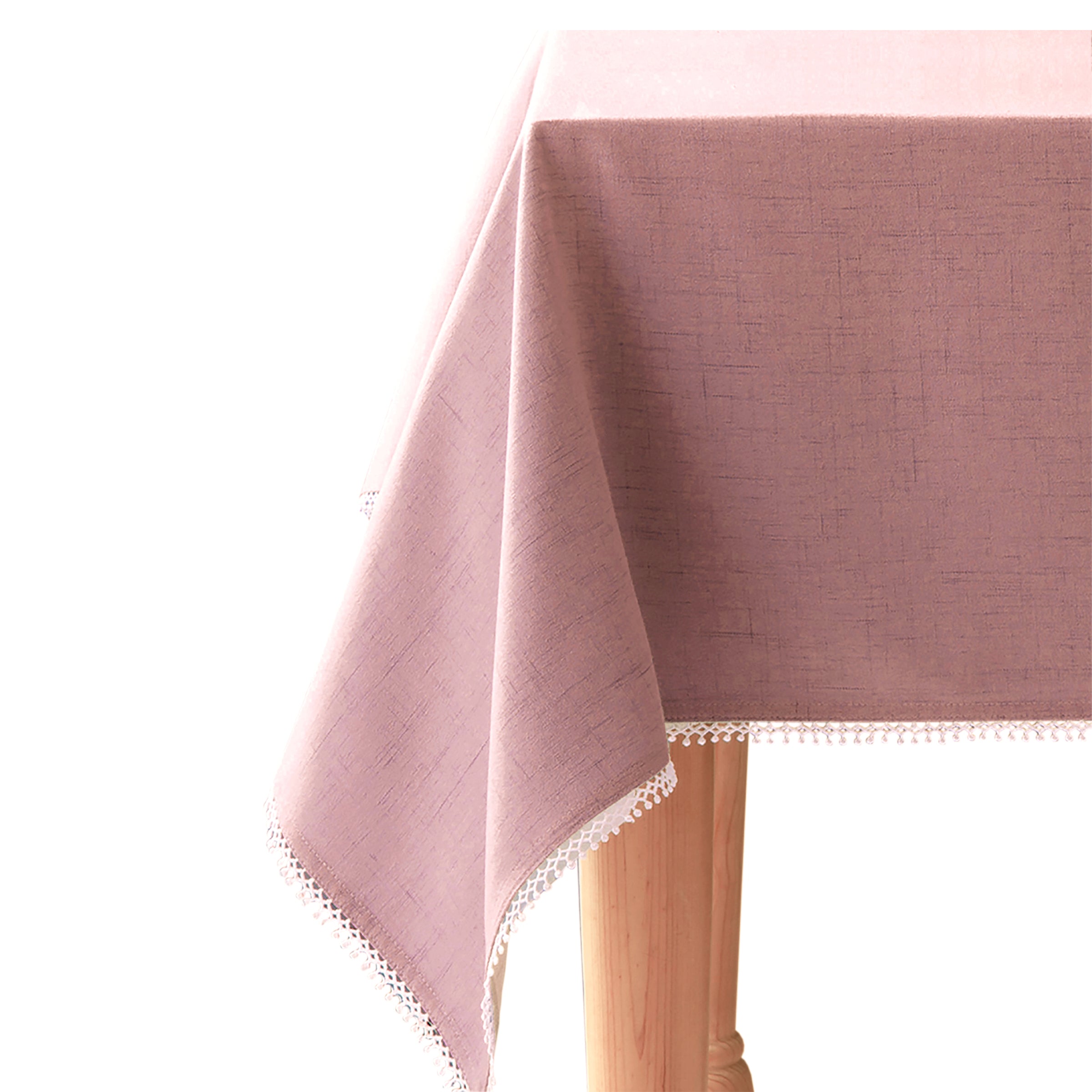 French Perle Embroidered Blush Tablecloth 60x84 – Café Chic