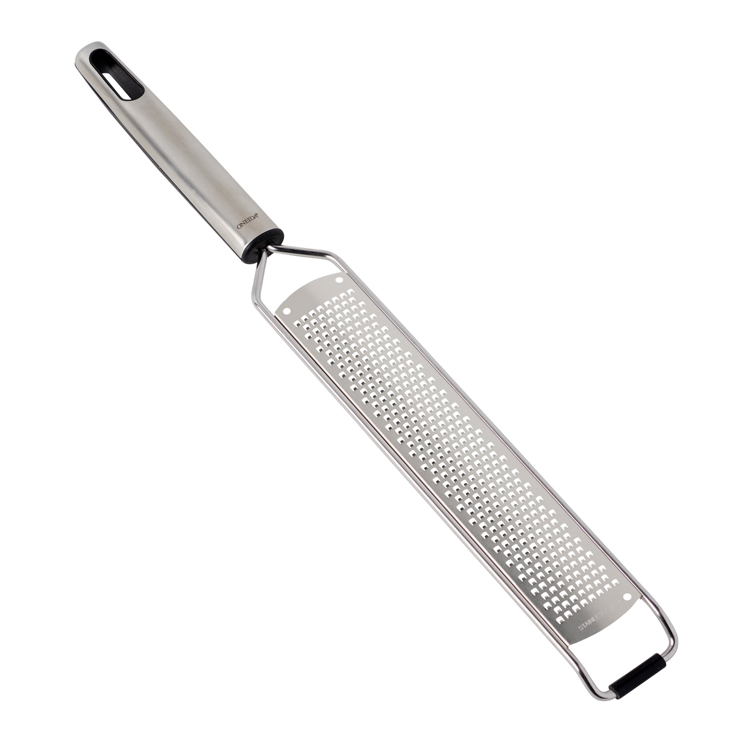 Oneida Stainless Steel Zest Grater with Non-Slip Base for Citrus Fruits