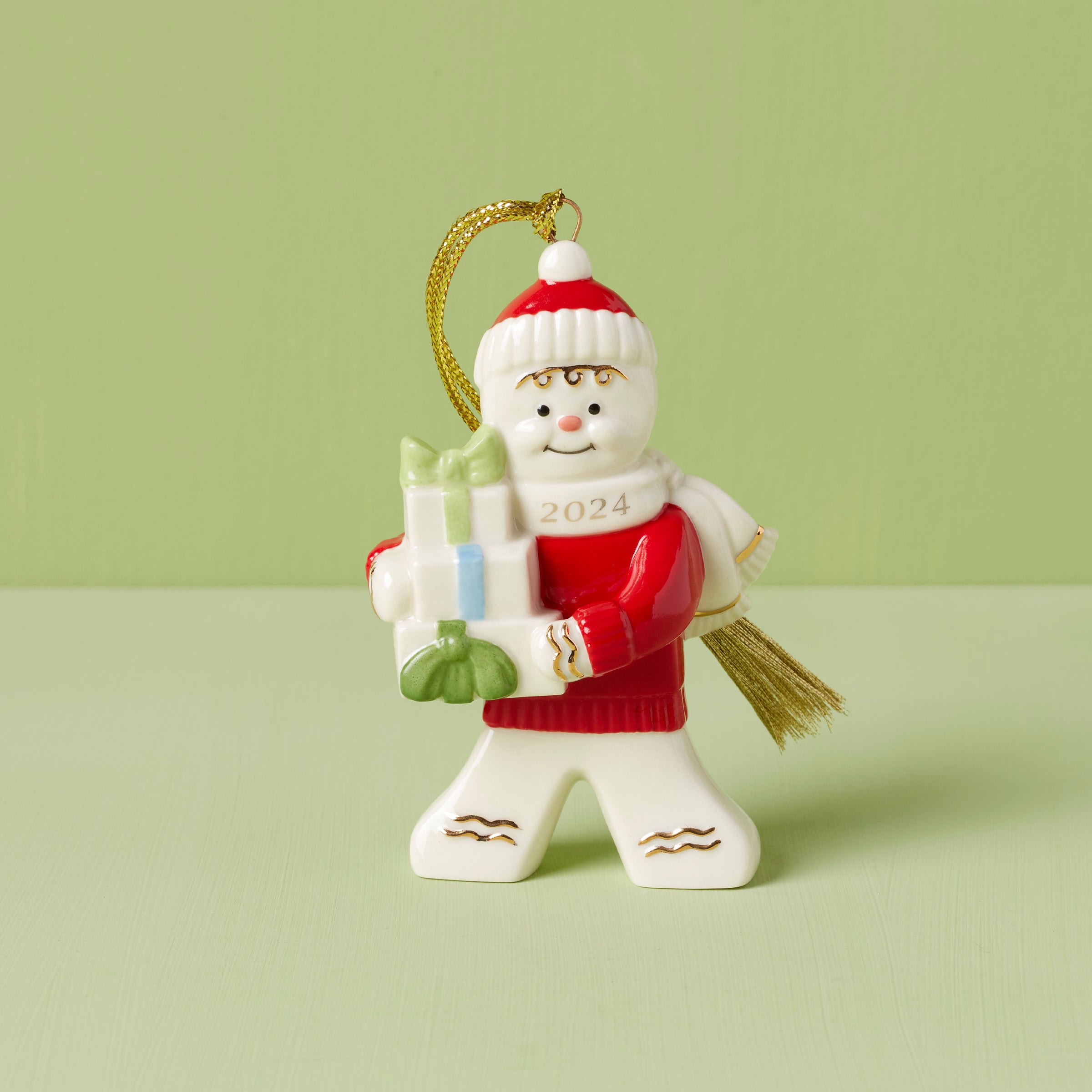 2024 Gingerbread Man Christmas Ornament with Santa Hat