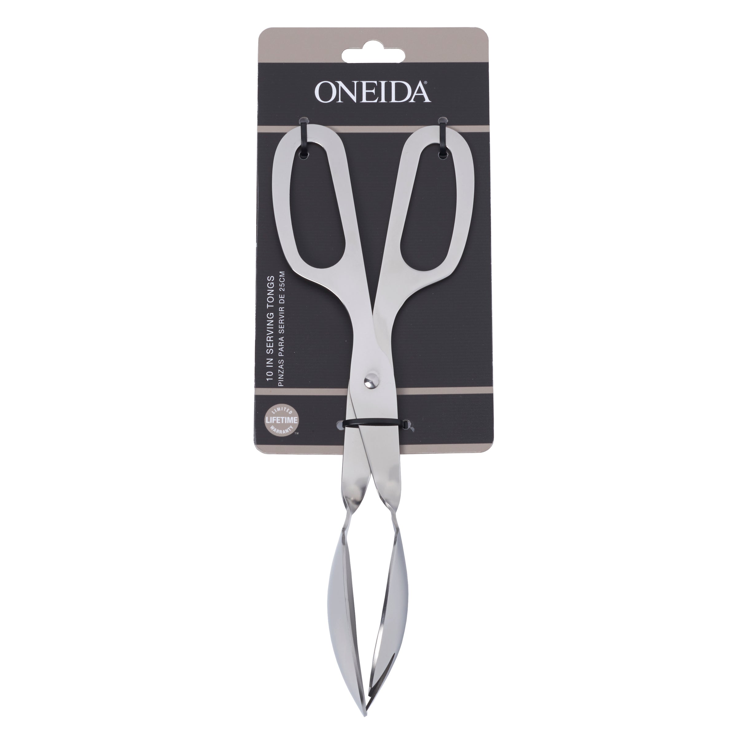Oneida 10" Stainless Steel Serving Tongs for Kitchen & BBQ