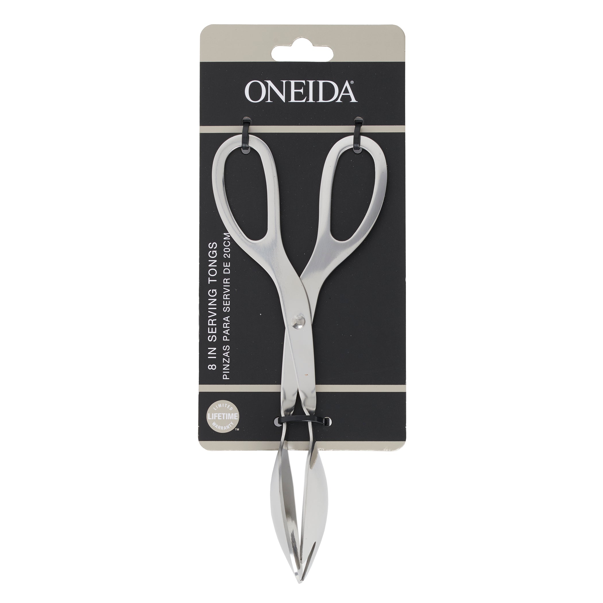 Oneida 8-Inch Stainless Steel Serving Tongs for Kitchen & BBQ