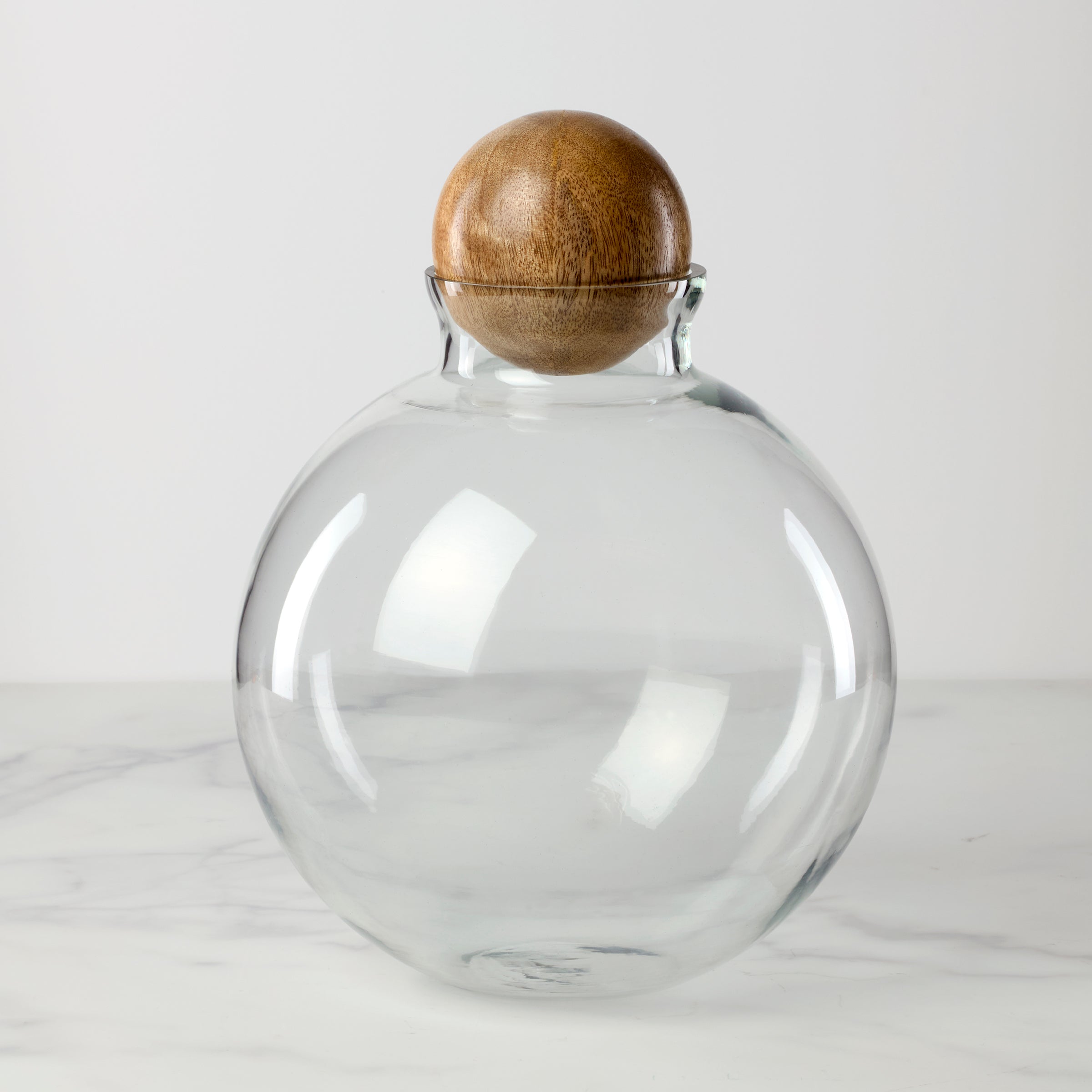 Eco-Friendly Glass Canister with Mango Wood Lid