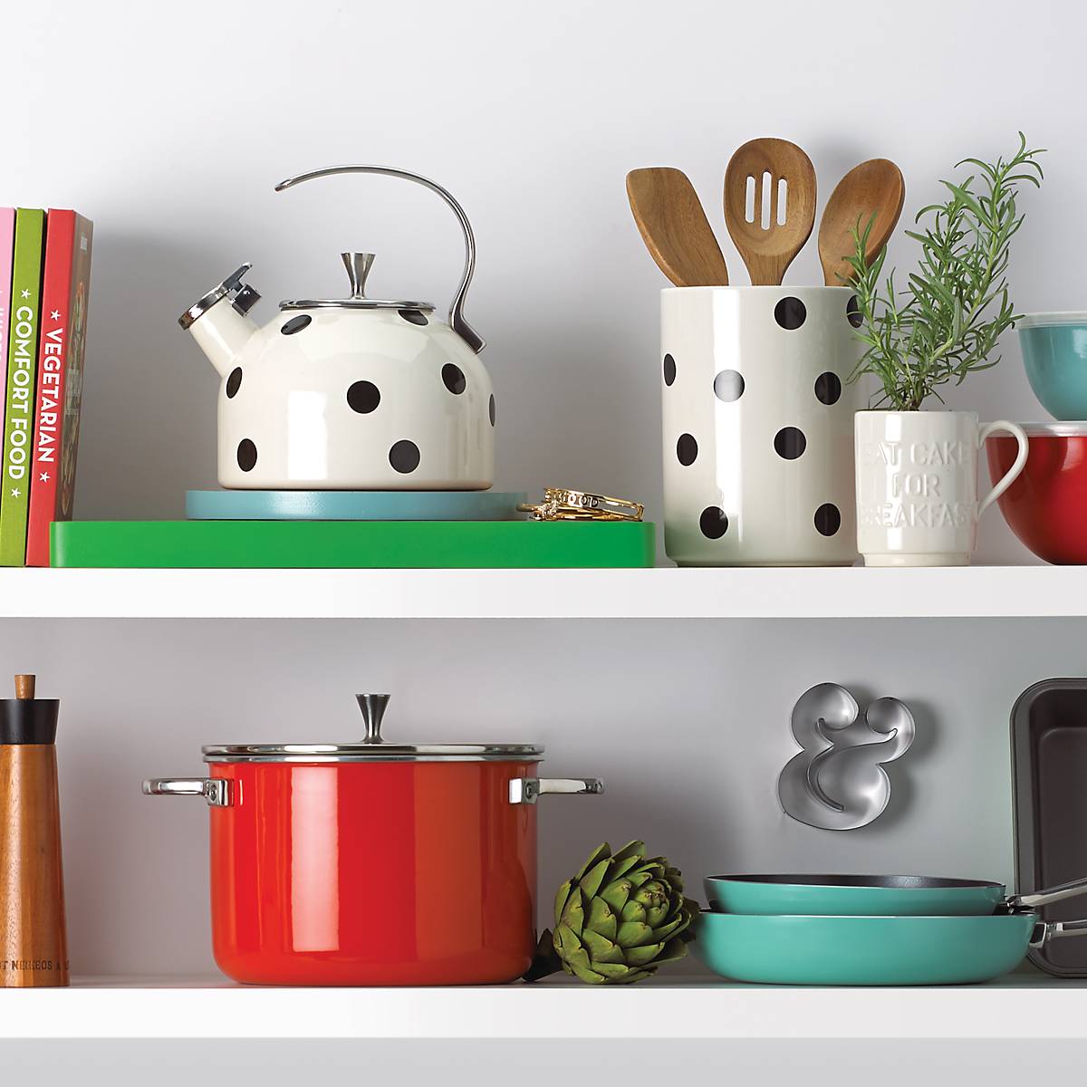 Kate Spade New York Deco Dot Stoneware Utensil Holder Set - 4-Piece
